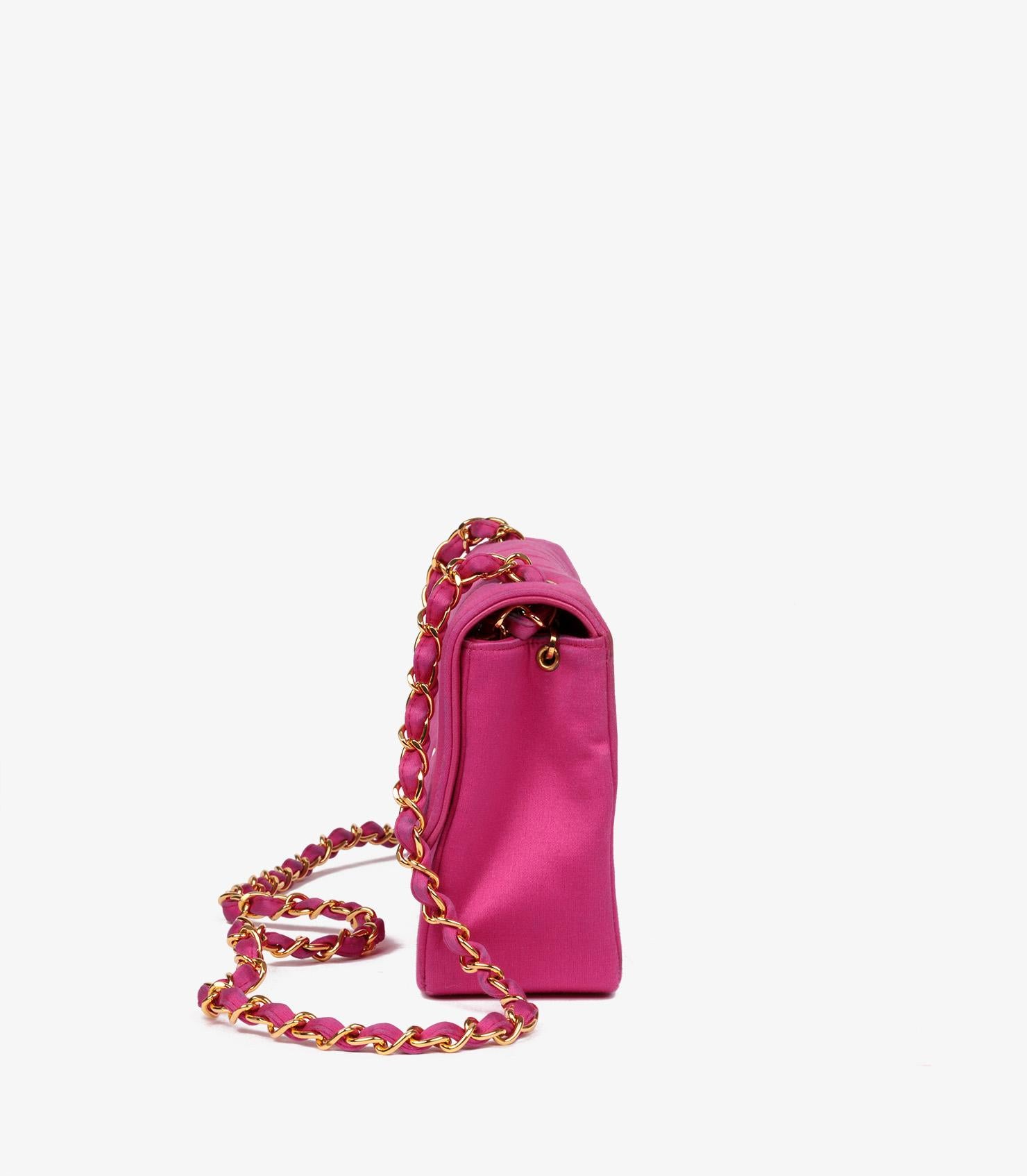 Women's or Men's Chanel  Fuchsia Vertical Quilted Velvet Small Diana Classic Single Flap For Sale