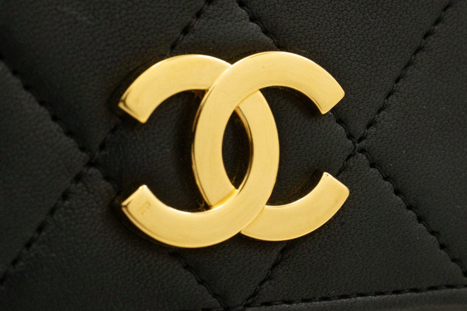 CHANEL Full Chain Flap Shoulder Bag Black Clutch Quilted Lambskin 8