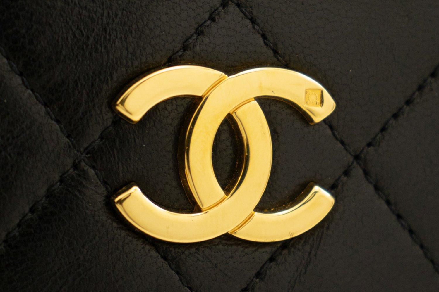 CHANEL Full Chain Flap Shoulder Bag Black Clutch Quilted Lambskin 8