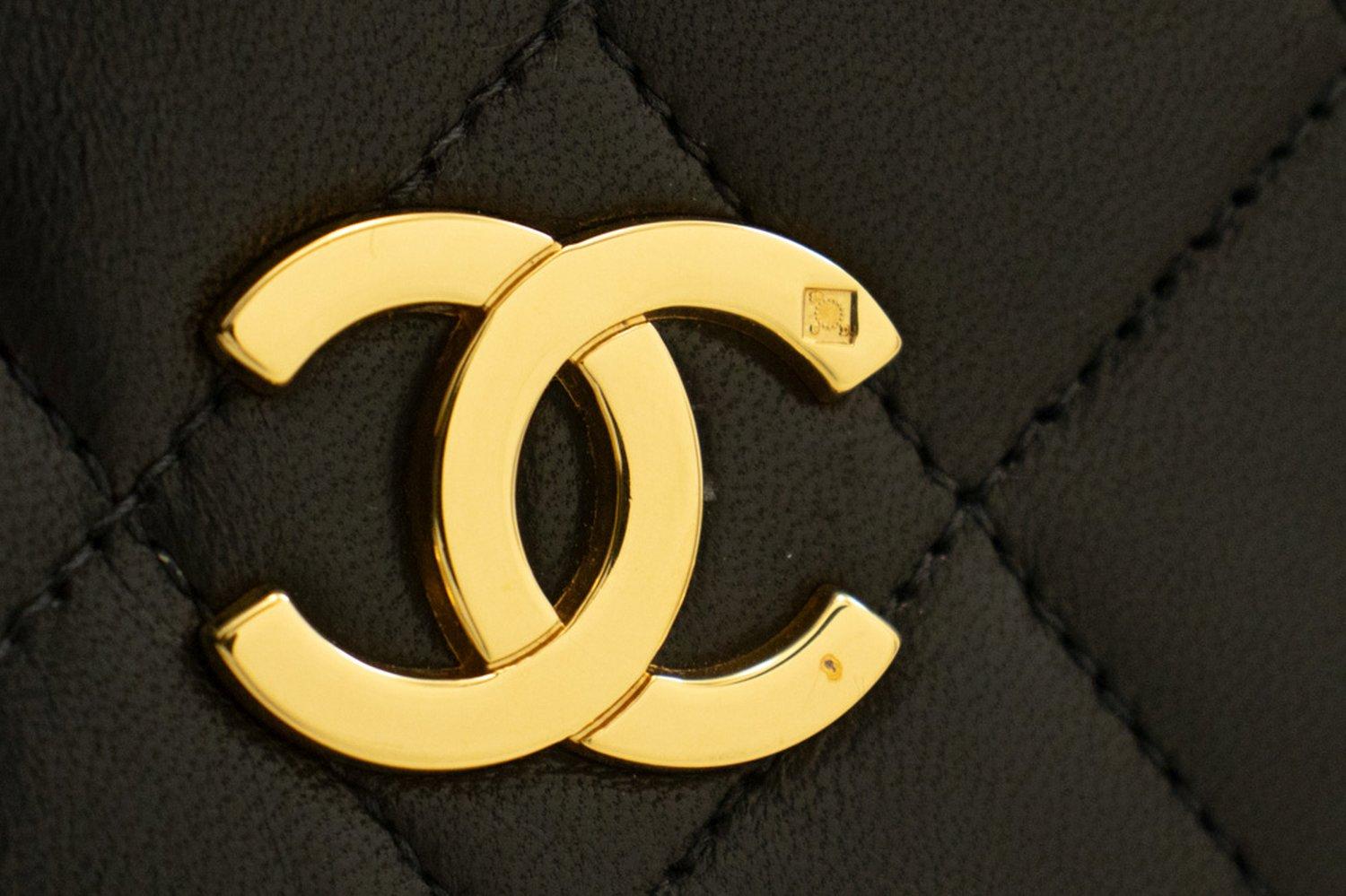 CHANEL Full Chain Flap Shoulder Bag Black Clutch Quilted Lambskin For Sale 8