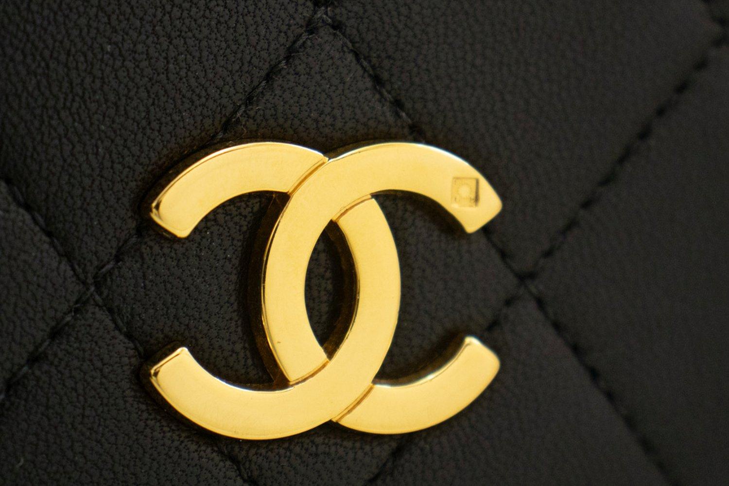 CHANEL Full Chain Flap Shoulder Bag Black Clutch Quilted Lambskin For Sale 8