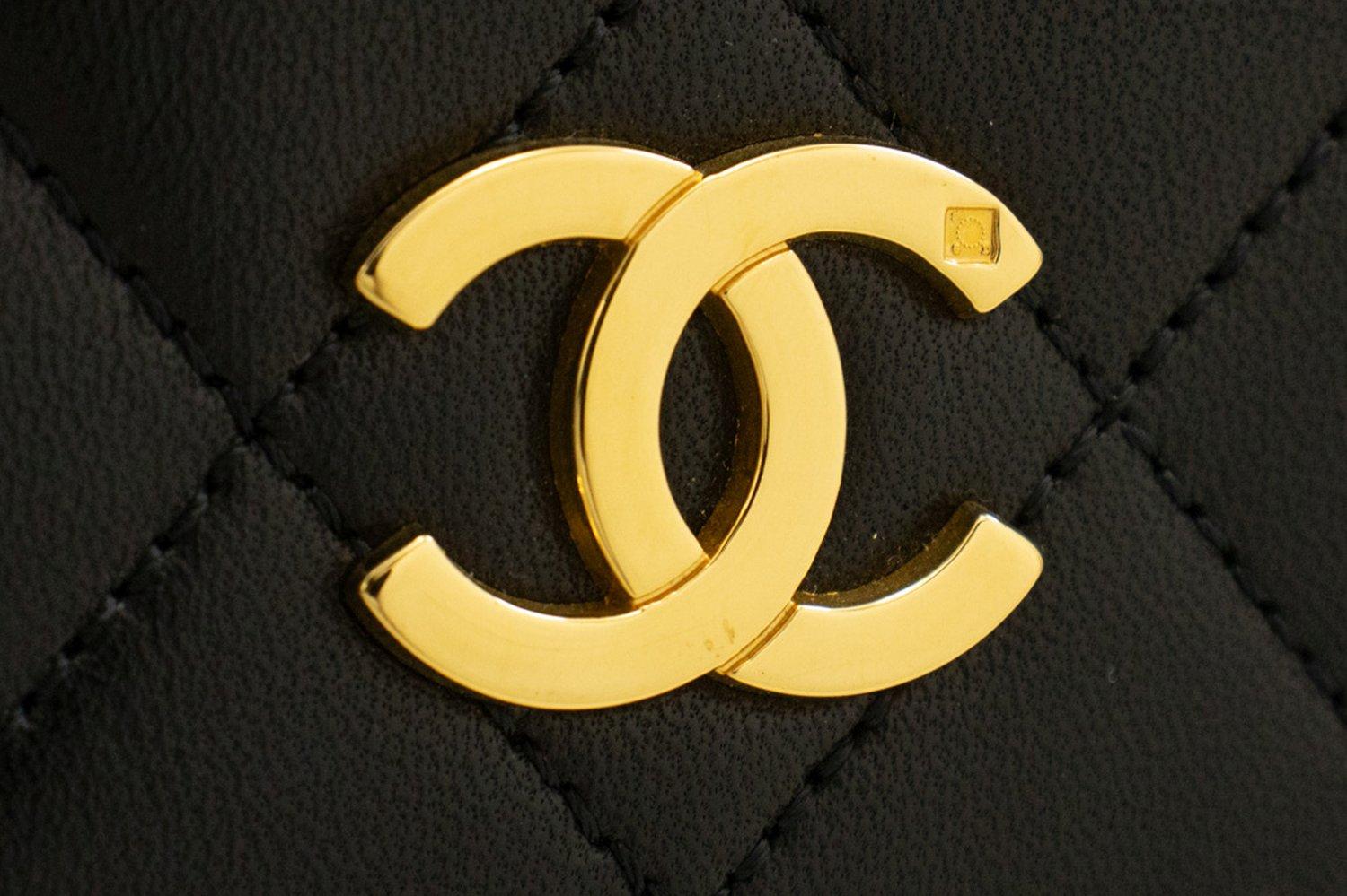CHANEL Full Chain Flap Shoulder Bag Black Clutch Quilted Lambskin For Sale 8