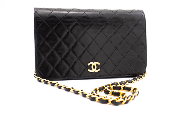 Authentic Chanel Black Lambskin Quilted Crush on Chains Hobo Bag