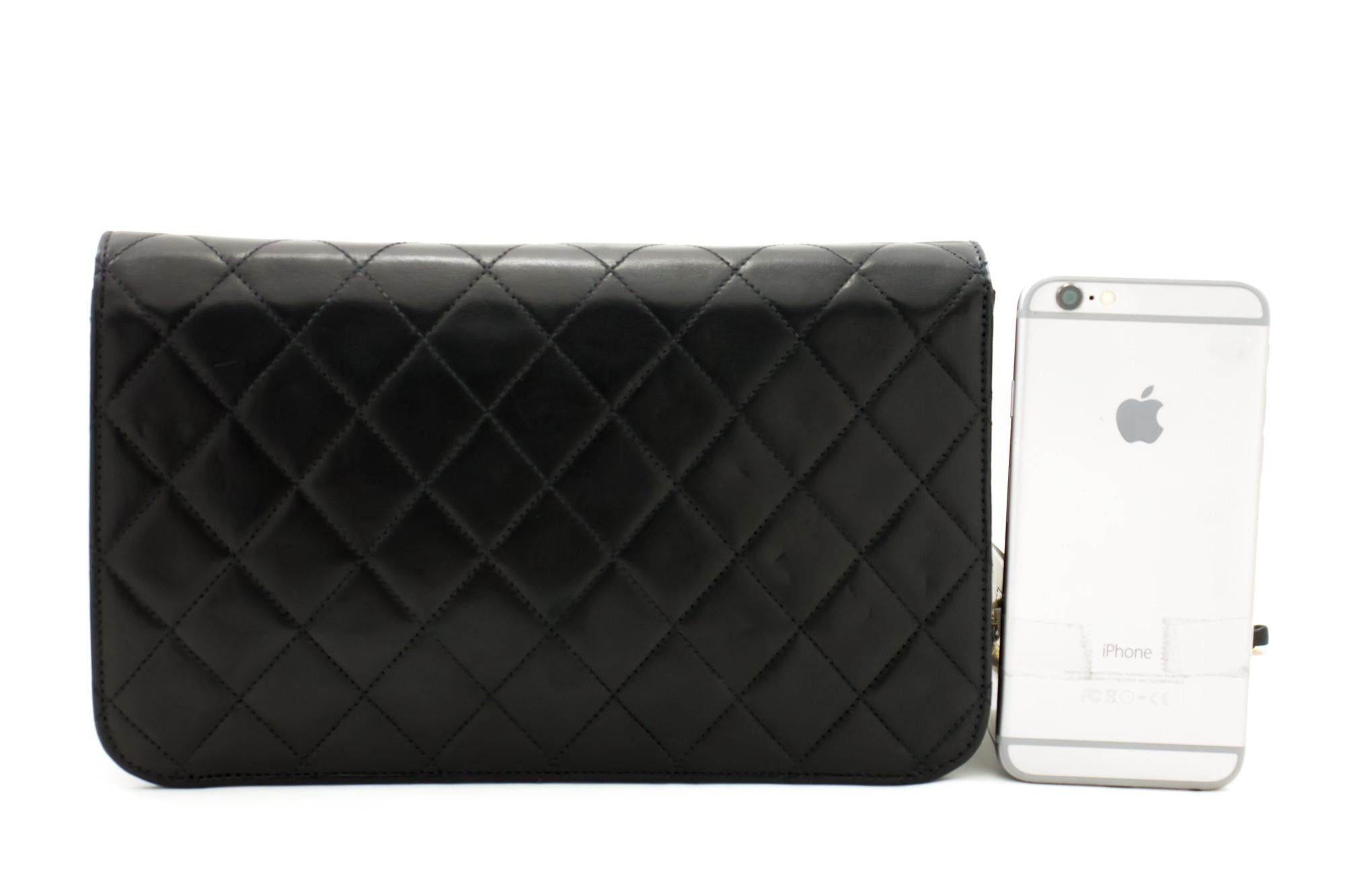 CHANEL Full Chain Flap Shoulder Bag Black Clutch Quilted Lambskin In Good Condition In Takamatsu-shi, JP