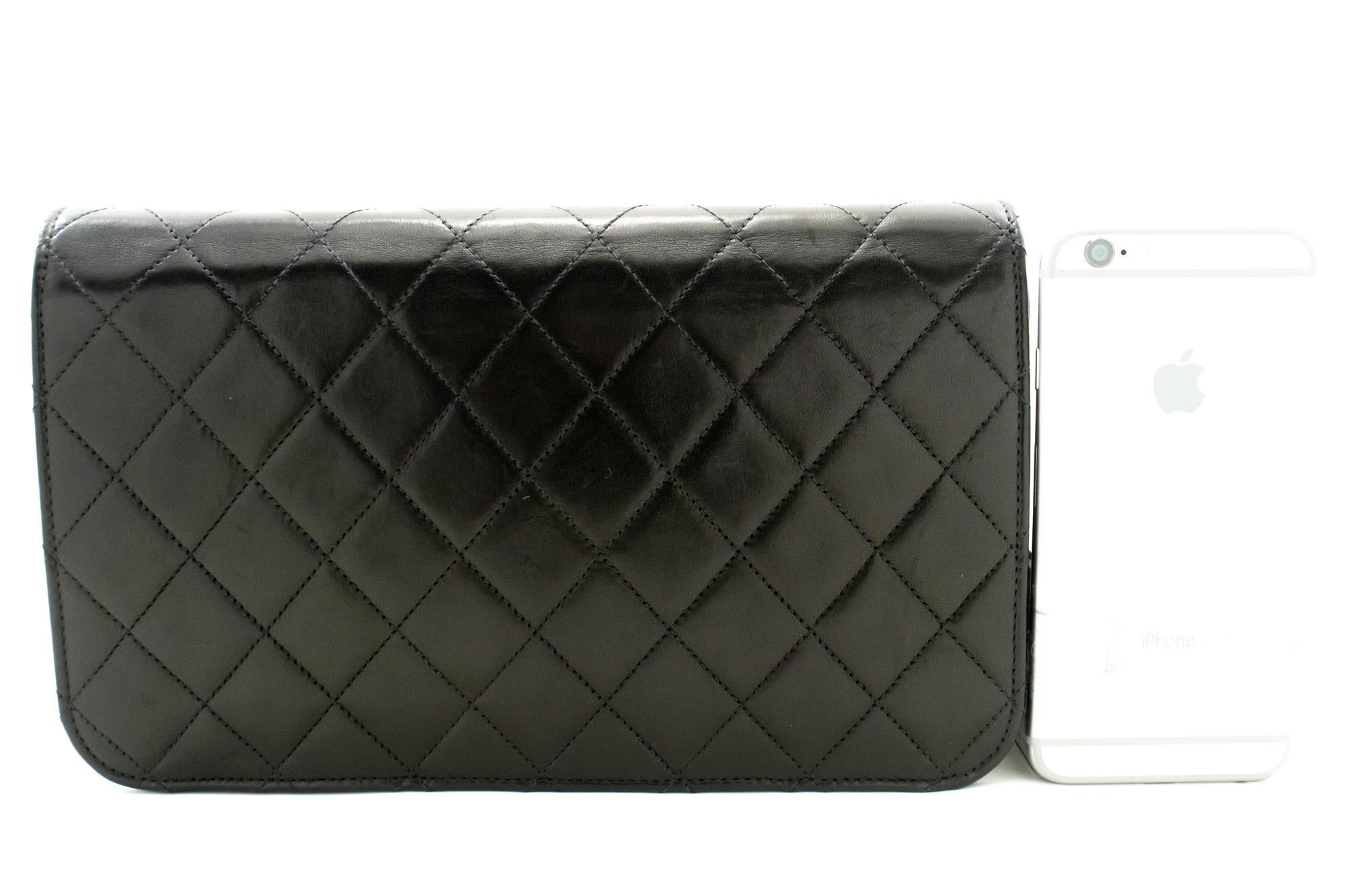 CHANEL Full Chain Flap Shoulder Bag Black Clutch Quilted Lambskin In Good Condition For Sale In Takamatsu-shi, JP