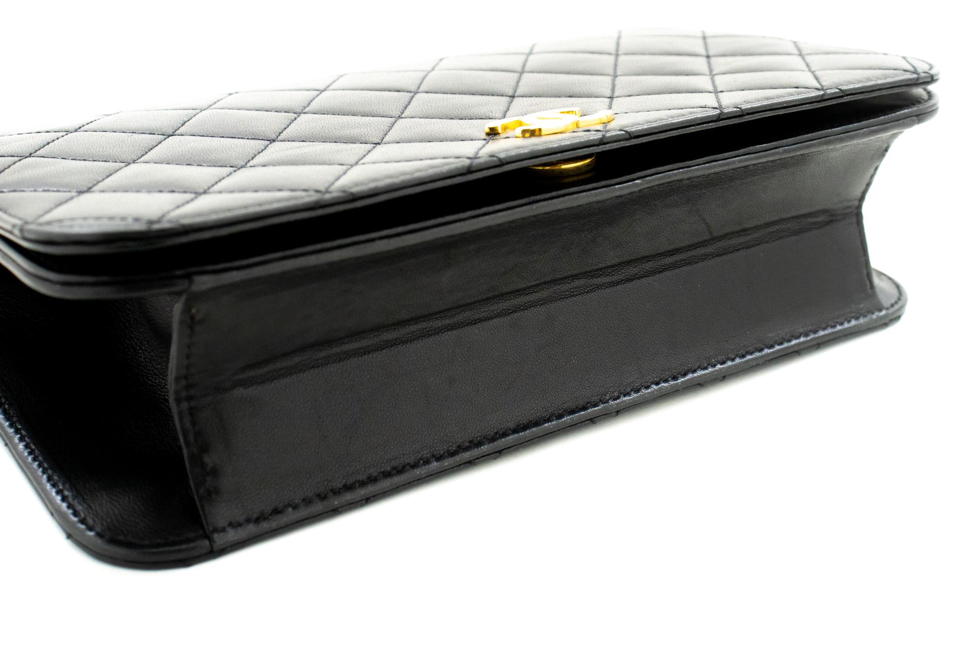 Women's CHANEL Full Chain Flap Shoulder Bag Black Clutch Quilted Lambskin For Sale