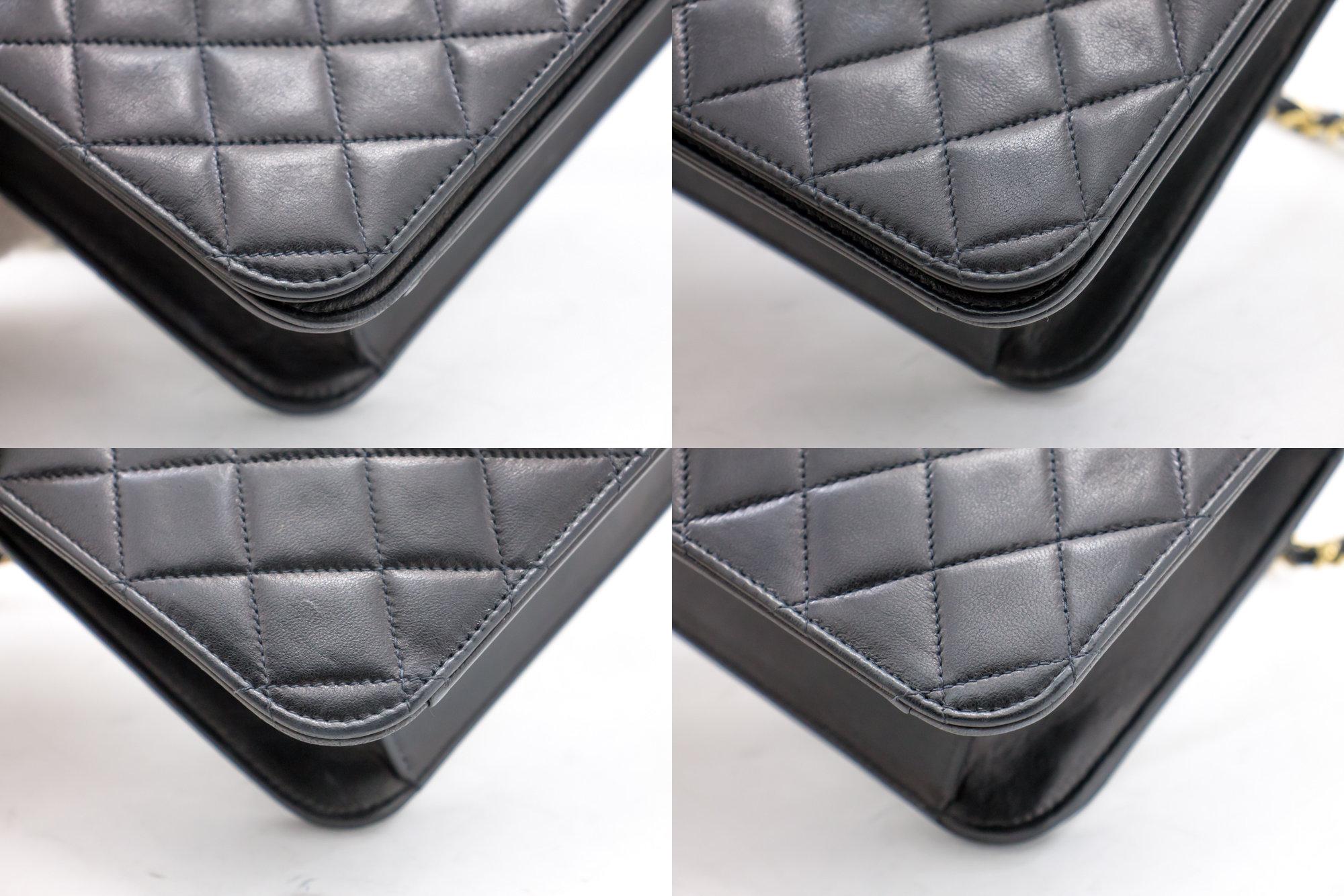 CHANEL Full Chain Flap Shoulder Bag Black Clutch Quilted Lambskin 2