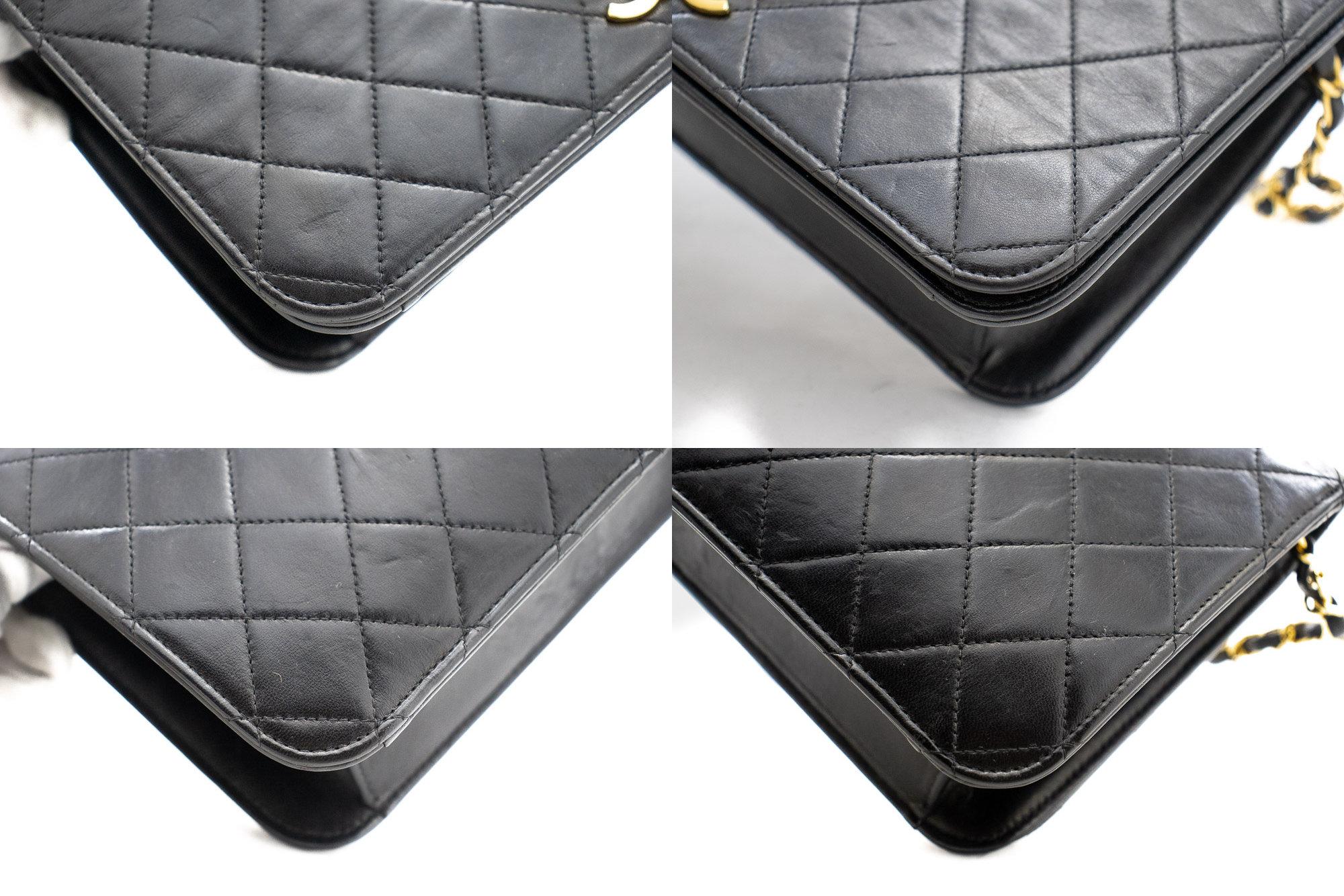 CHANEL Full Chain Flap Shoulder Bag Black Clutch Quilted Lambskin 2
