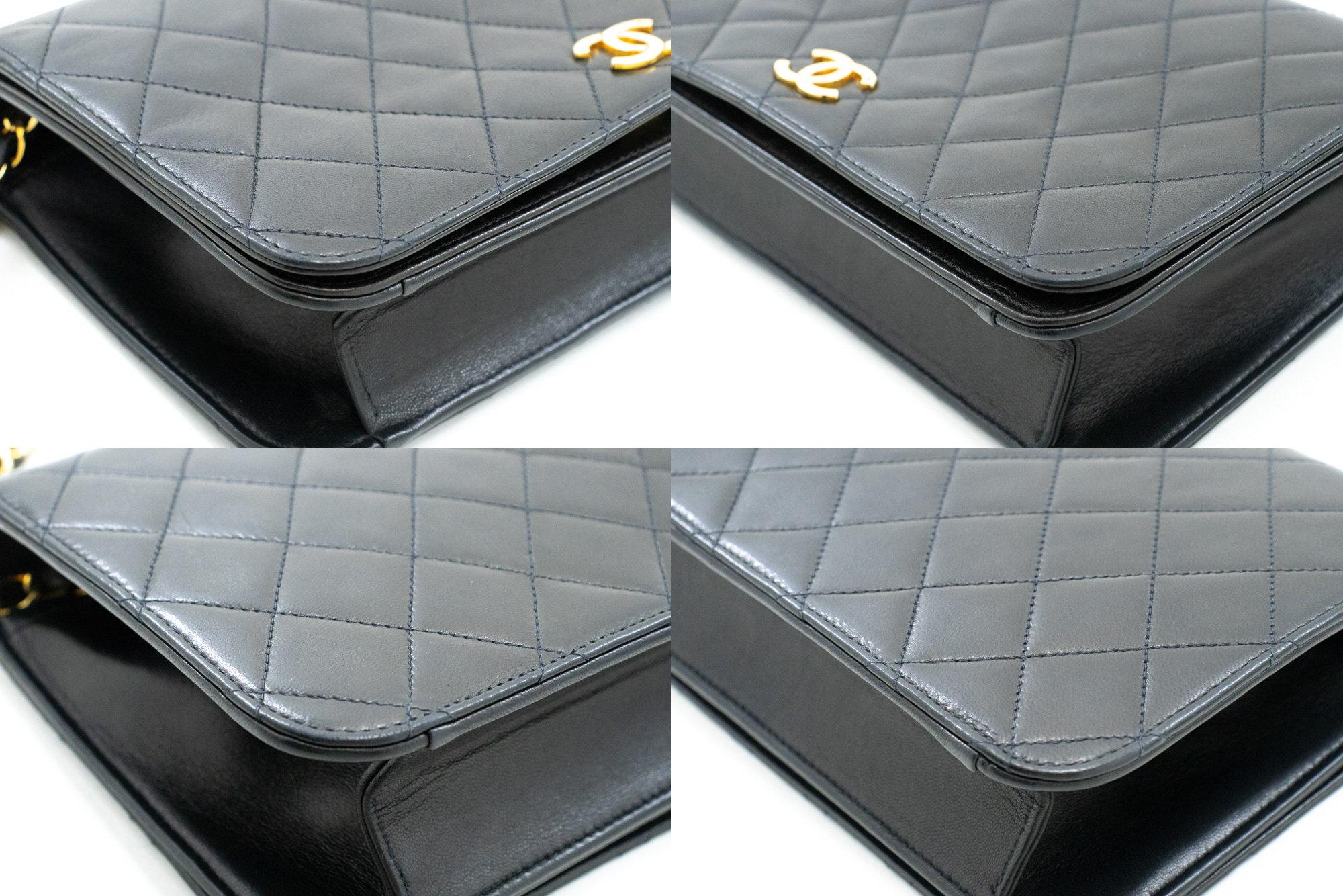 CHANEL Full Chain Flap Shoulder Bag Black Clutch Quilted Lambskin 2