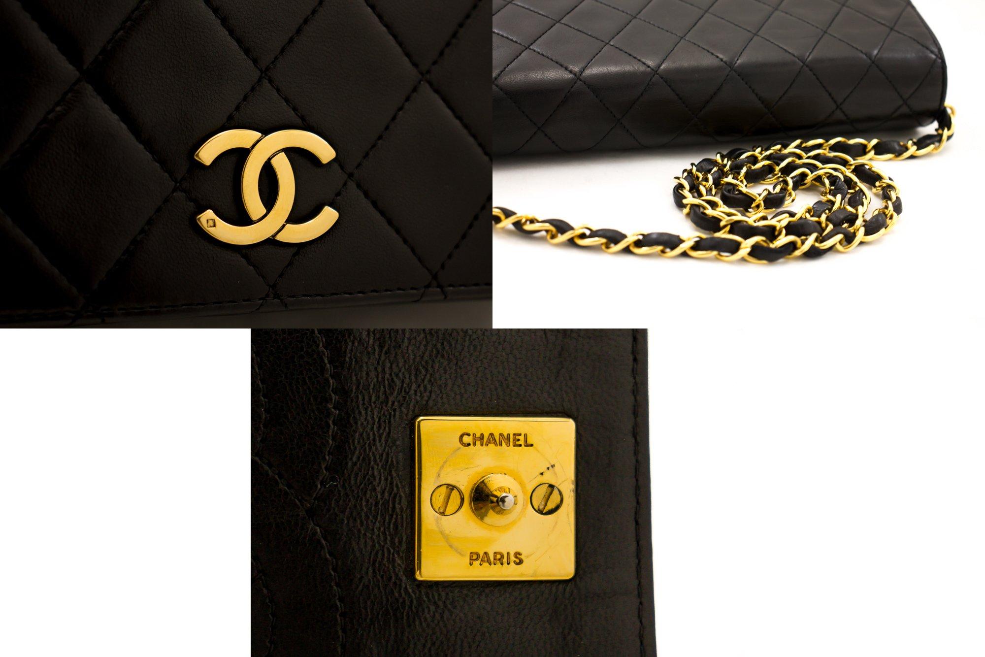 CHANEL Full Chain Flap Shoulder Bag Black Clutch Quilted Lambskin 3