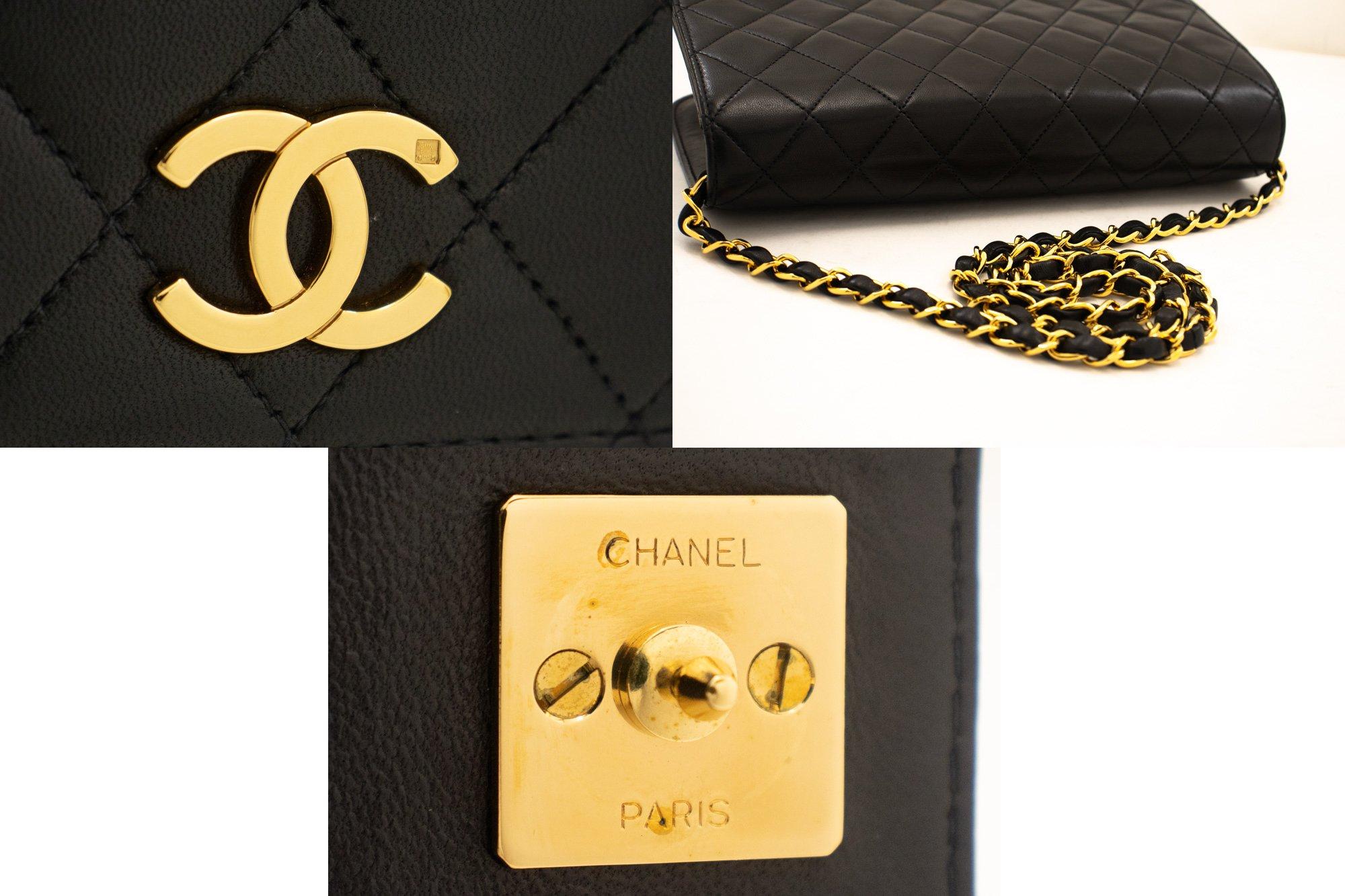 CHANEL Full Chain Flap Shoulder Bag Black Clutch Quilted Lambskin For Sale 3