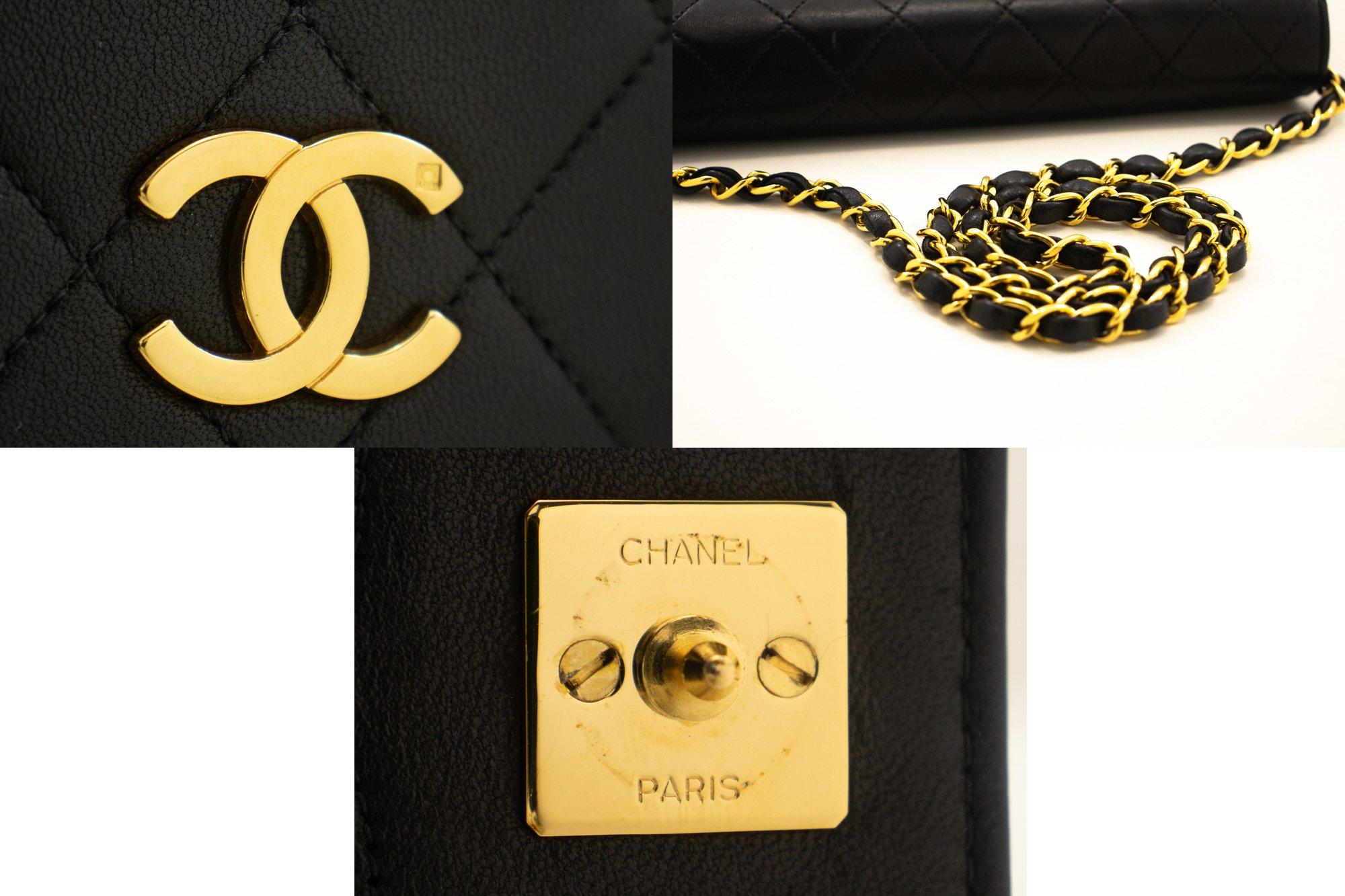 CHANEL Full Chain Flap Shoulder Bag Black Clutch Quilted Lambskin For Sale 3
