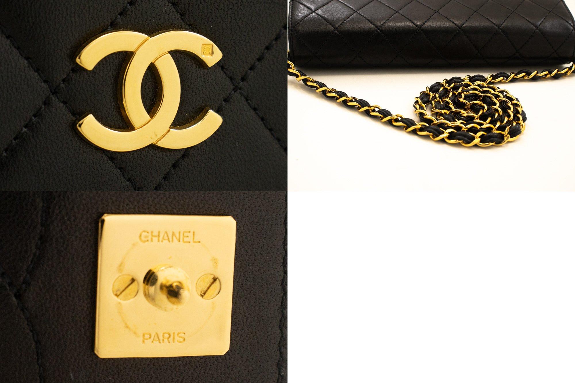 CHANEL Full Chain Flap Shoulder Bag Black Clutch Quilted Lambskin For Sale 3