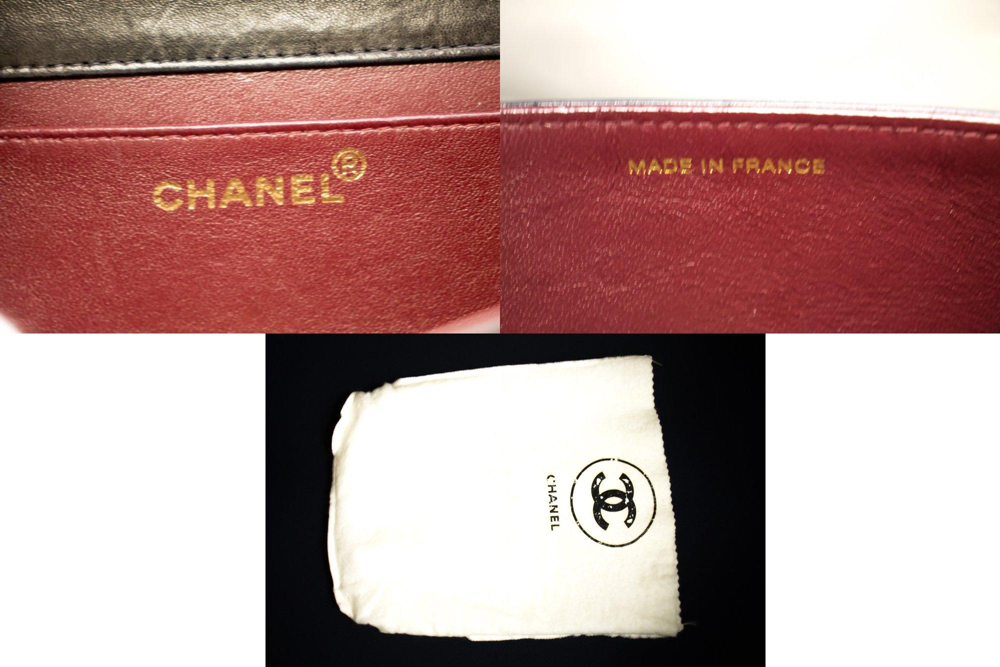 CHANEL Bolso de hombro con solapa y cadena completa Clutch negro Piel de cordero acolchada 3