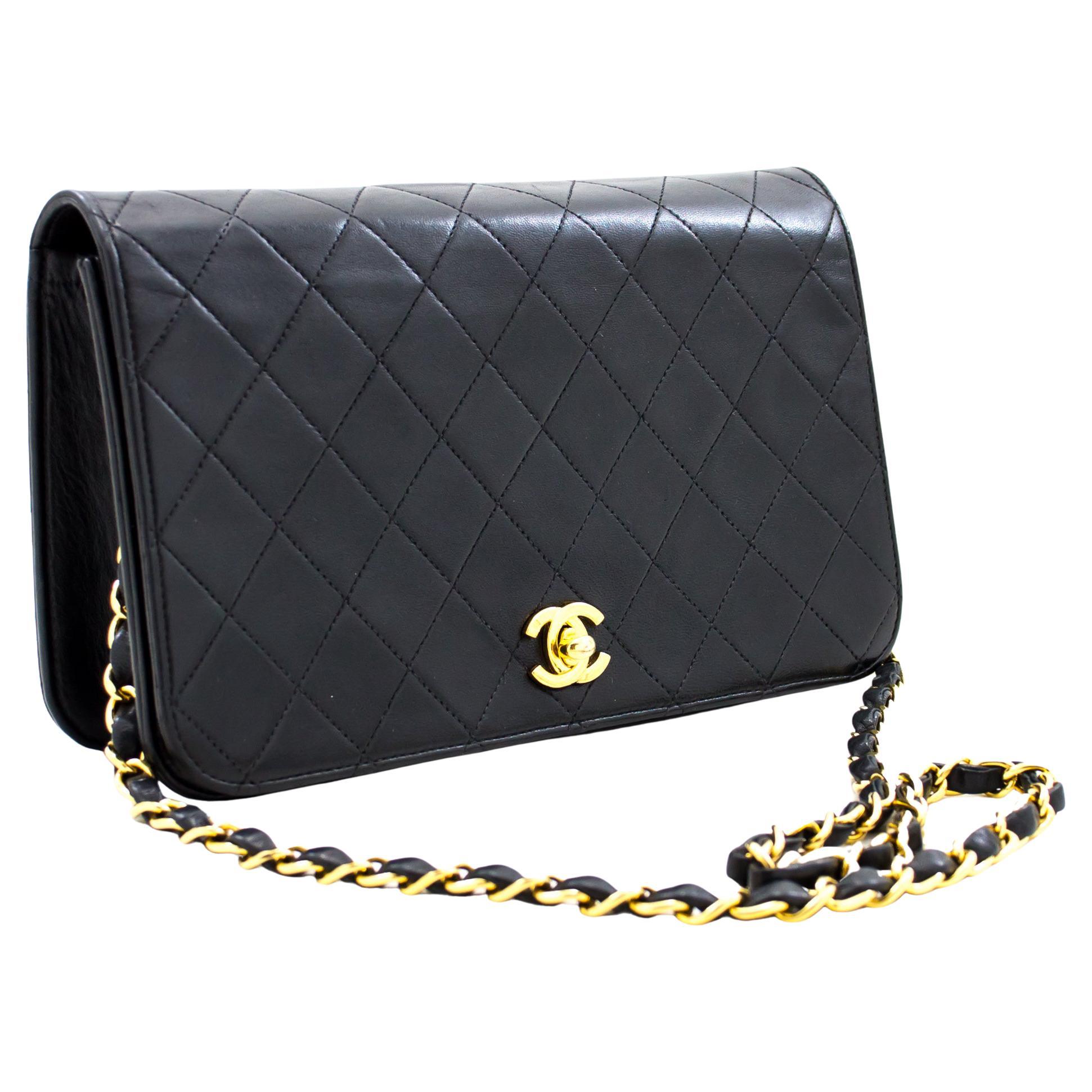 CHANEL Caviar Chain Shoulder Shopping Tote Bag Black Quilted Purse For