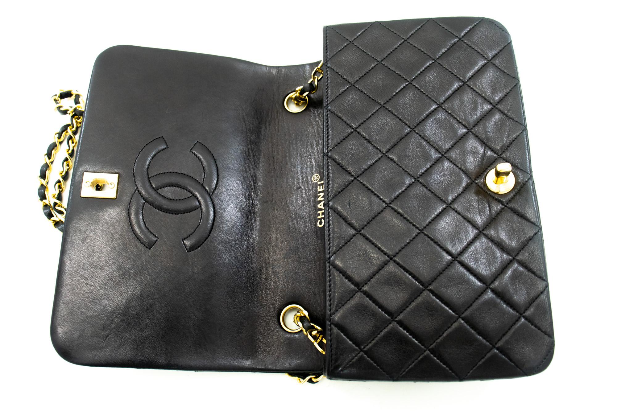 CHANEL Full Chain Flap Shoulder Bag Black Quilted Lambskin For Sale 6