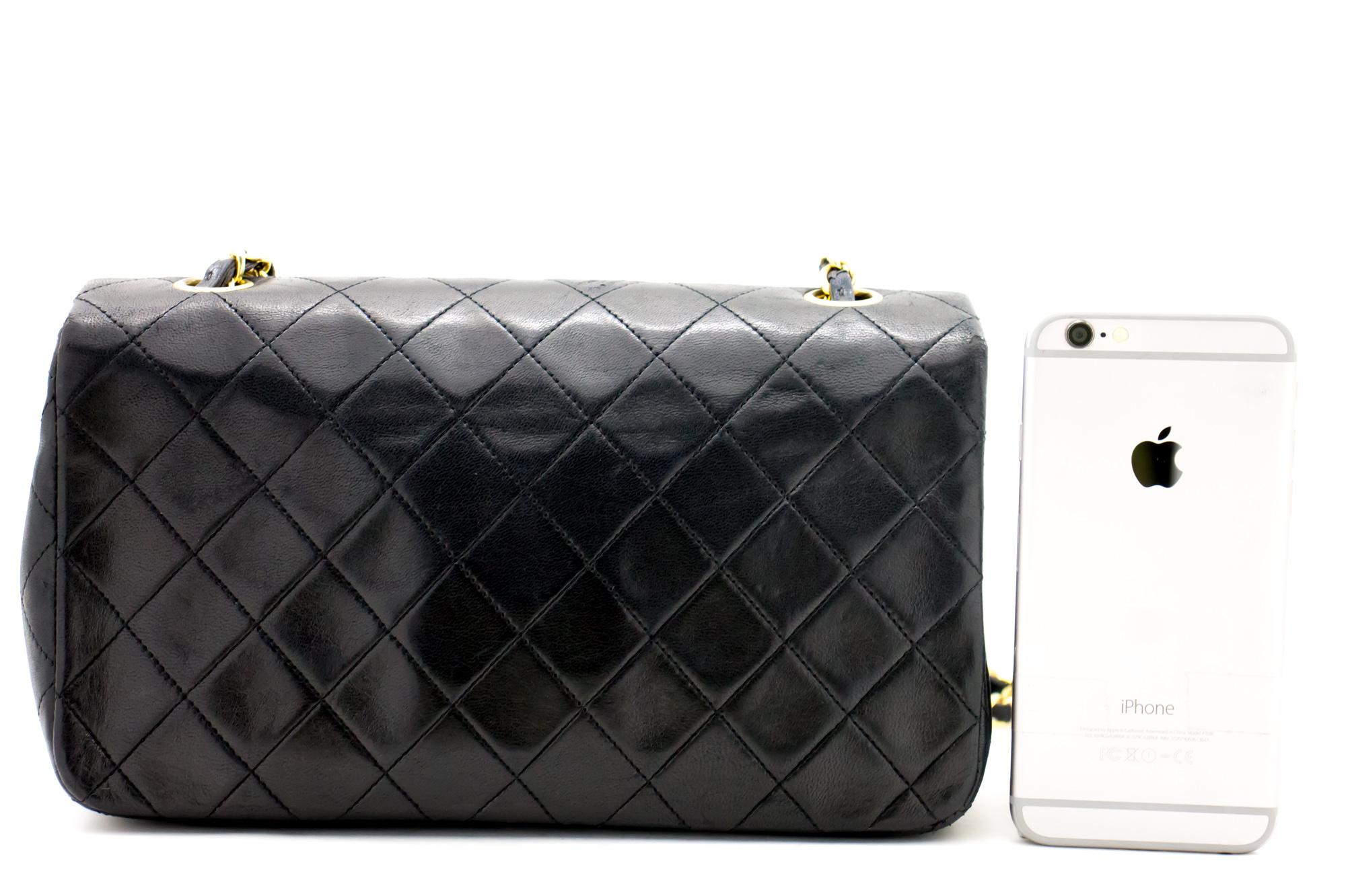 CHANEL Full Chain Flap Shoulder Bag Black Quilted Lambskin In Good Condition In Takamatsu-shi, JP