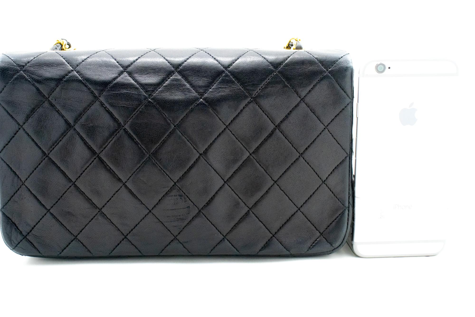 CHANEL Full Chain Flap Shoulder Bag Black Quilted Lambskin In Good Condition For Sale In Takamatsu-shi, JP