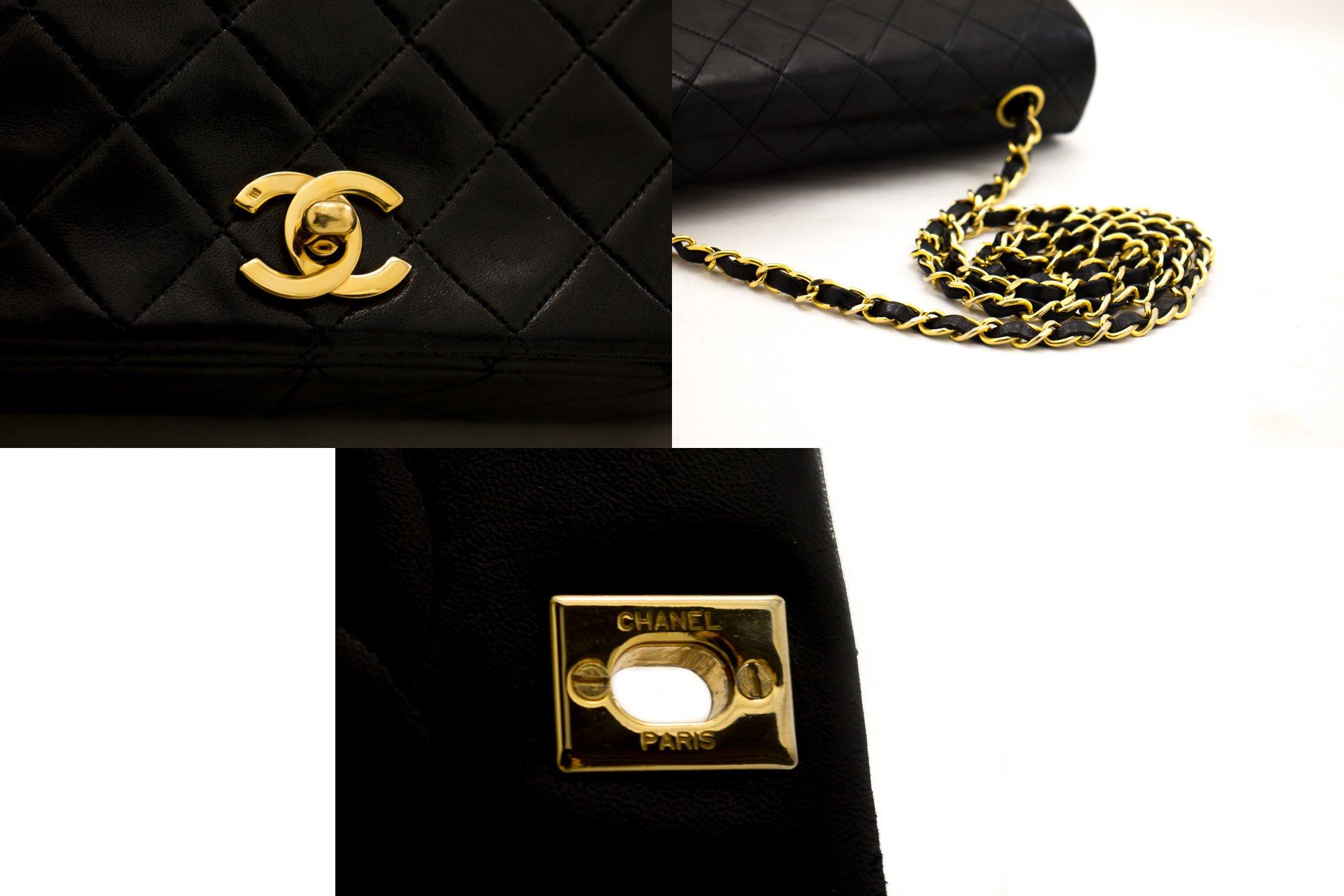 CHANEL Full Chain Flap Shoulder Bag Black Quilted Lambskin 3