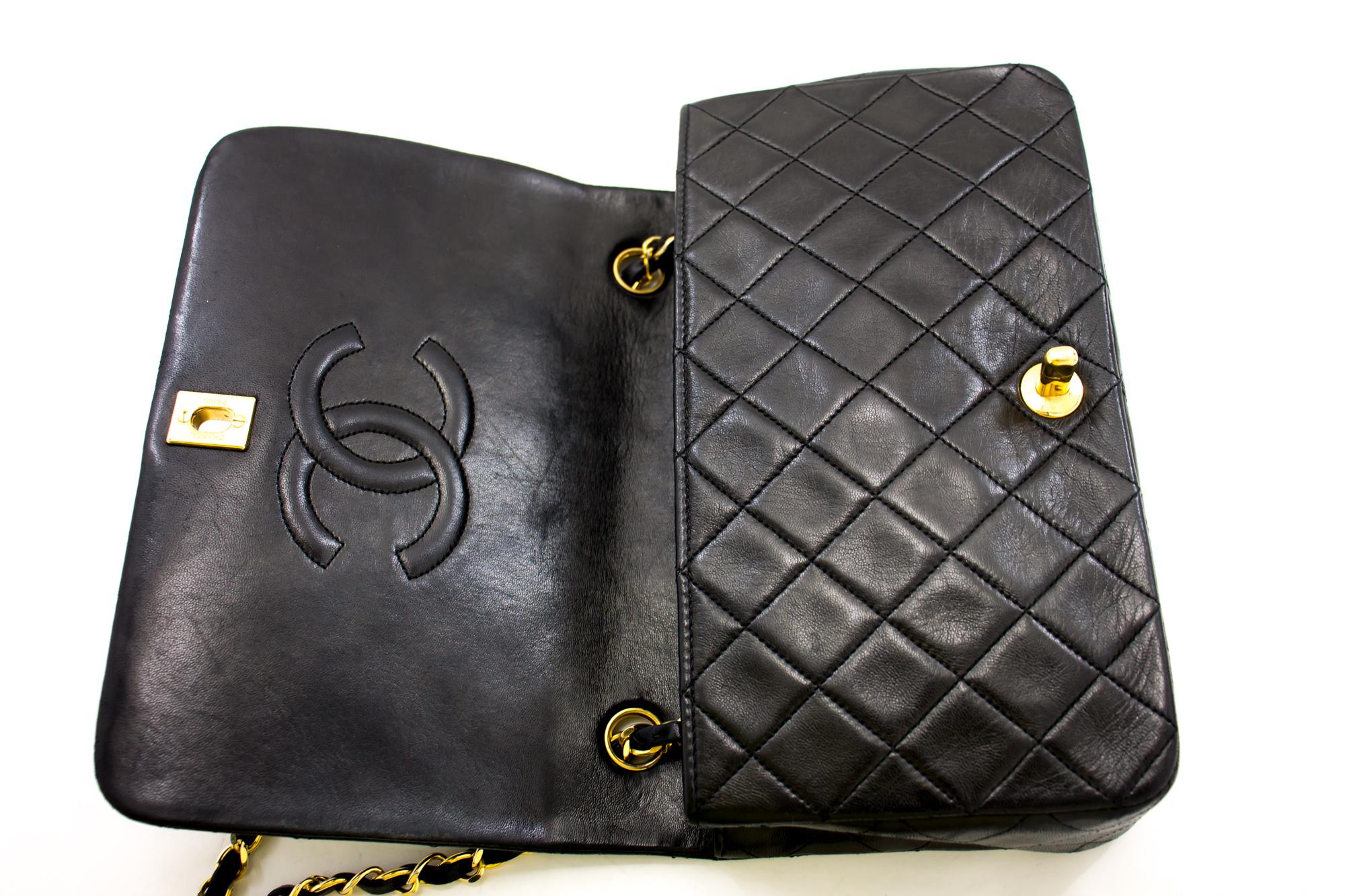 CHANEL Full Chain Flap Shoulder Bag Black Quilted Lambskin 5