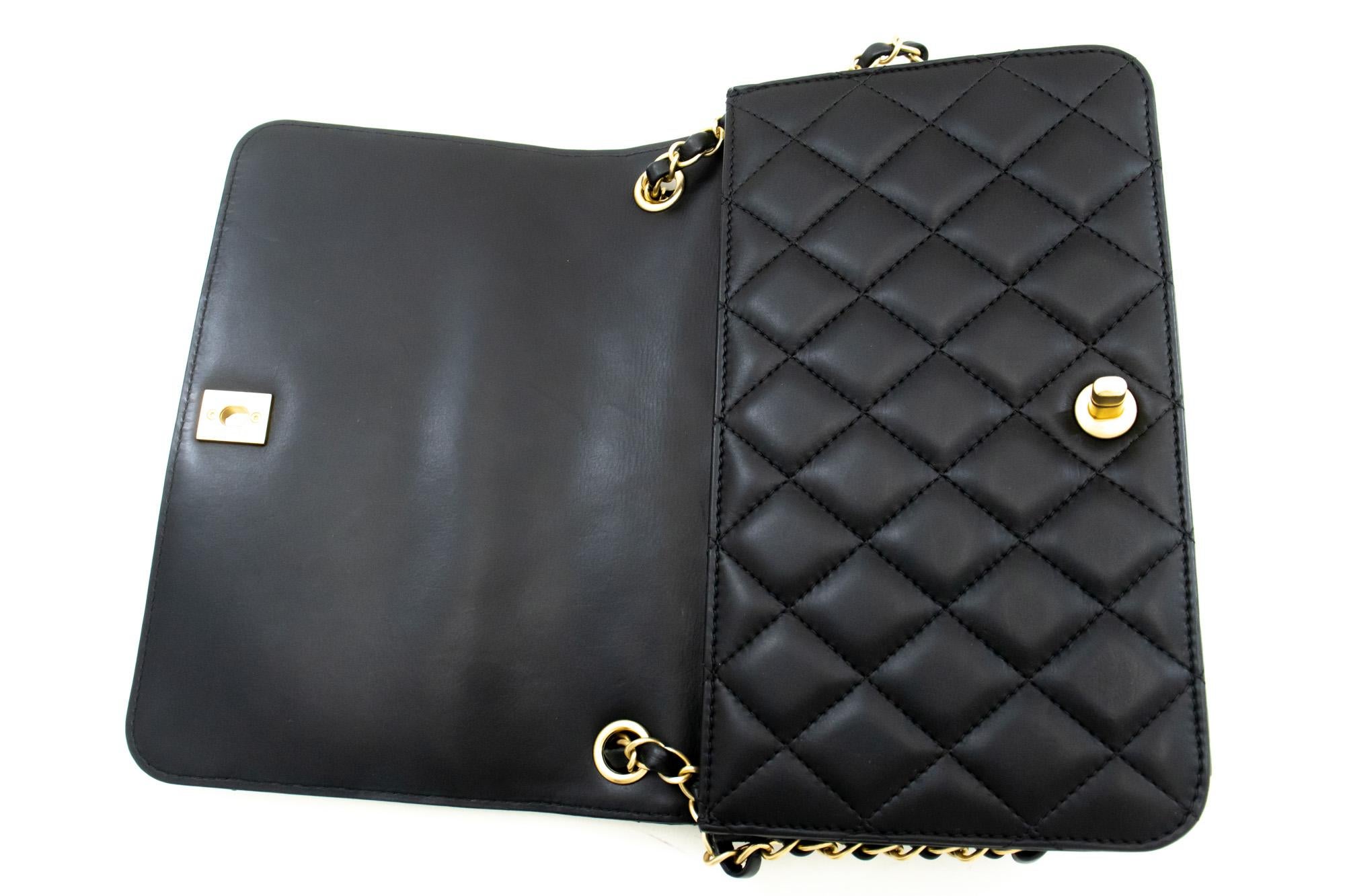 CHANEL Full Chain Flap Shoulder Bag Black Quilted Lambskin Leather For Sale 6