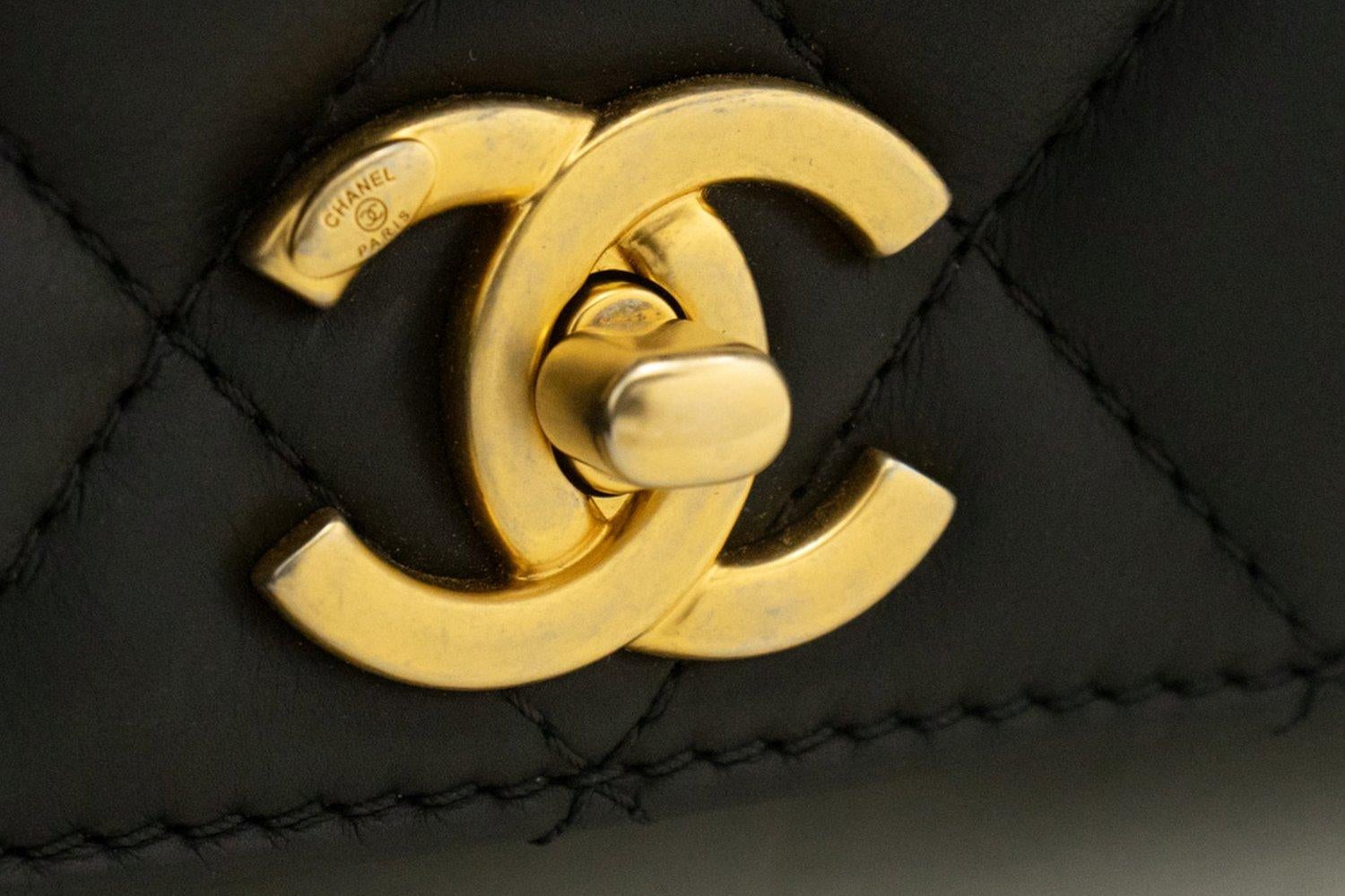 CHANEL Full Chain Flap Shoulder Bag Black Quilted Lambskin Leather For Sale 8