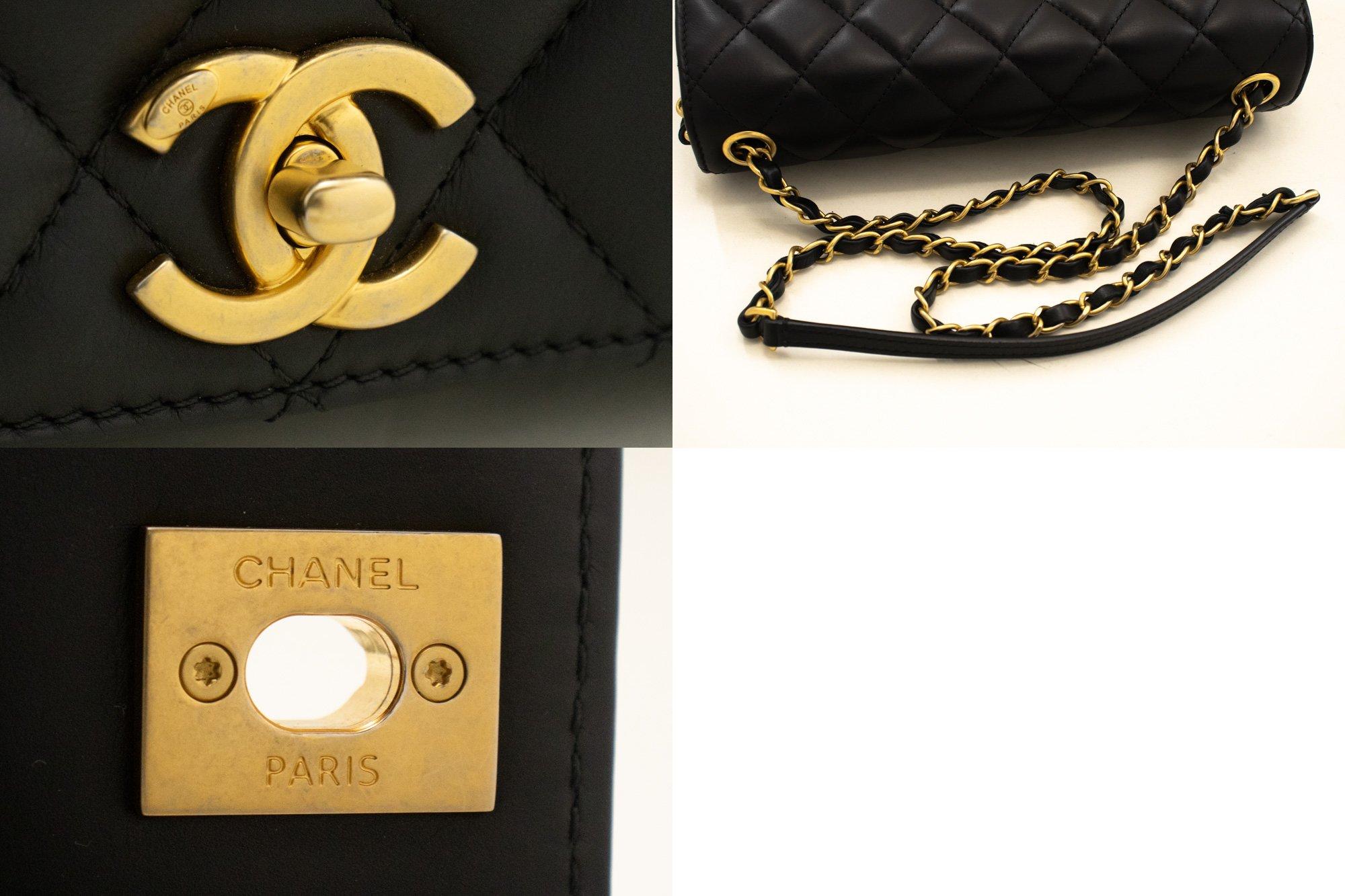 CHANEL Full Chain Flap Shoulder Bag Black Quilted Lambskin Leather For Sale 3