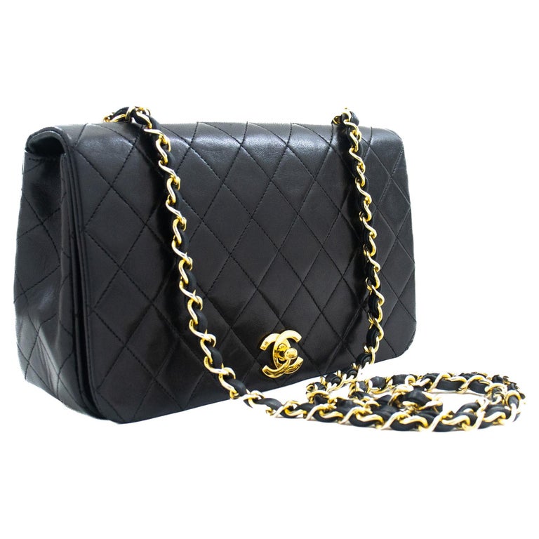 1998 Chanel Black Quilted Lambskin Vintage Small Classic Single Full Flap  Bag at 1stDibs