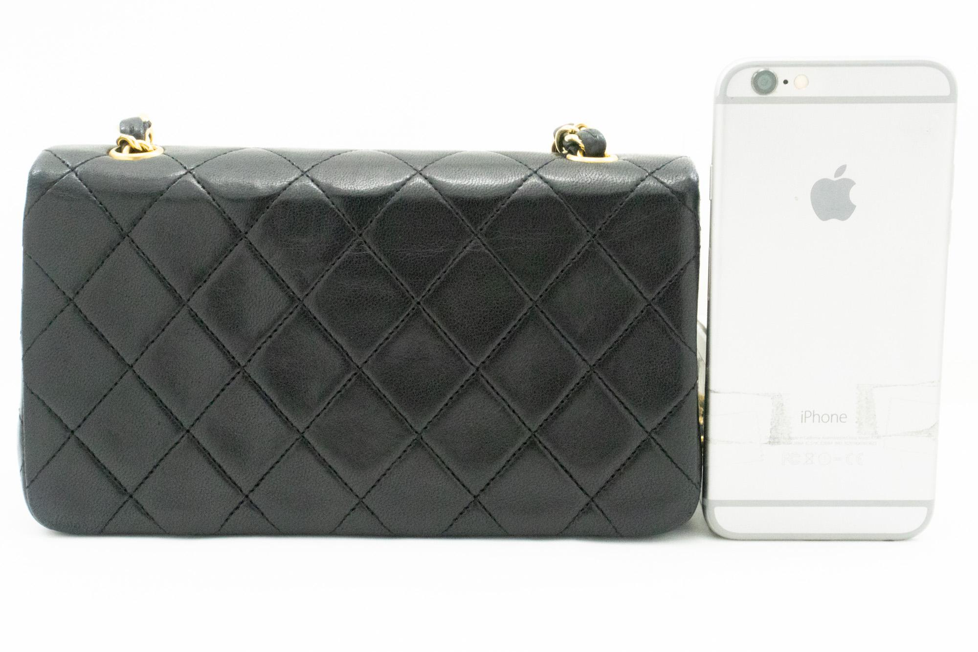 CHANEL Full Chain Flap Shoulder Crossbody Bag Black Quilted Lamb In Good Condition In Takamatsu-shi, JP