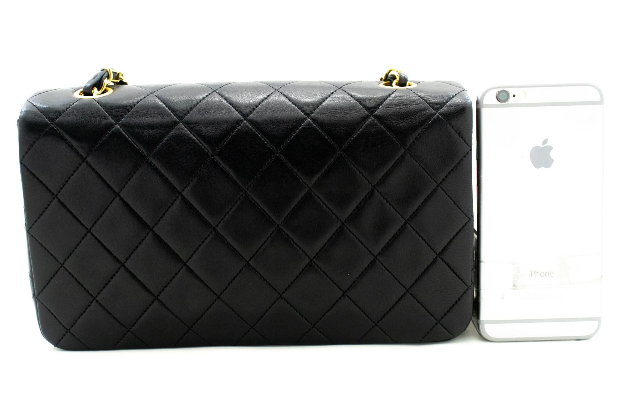 CHANEL Full Chain Flap Shoulder Crossbody Bag Black Quilted Lamb In Good Condition In Takamatsu-shi, JP