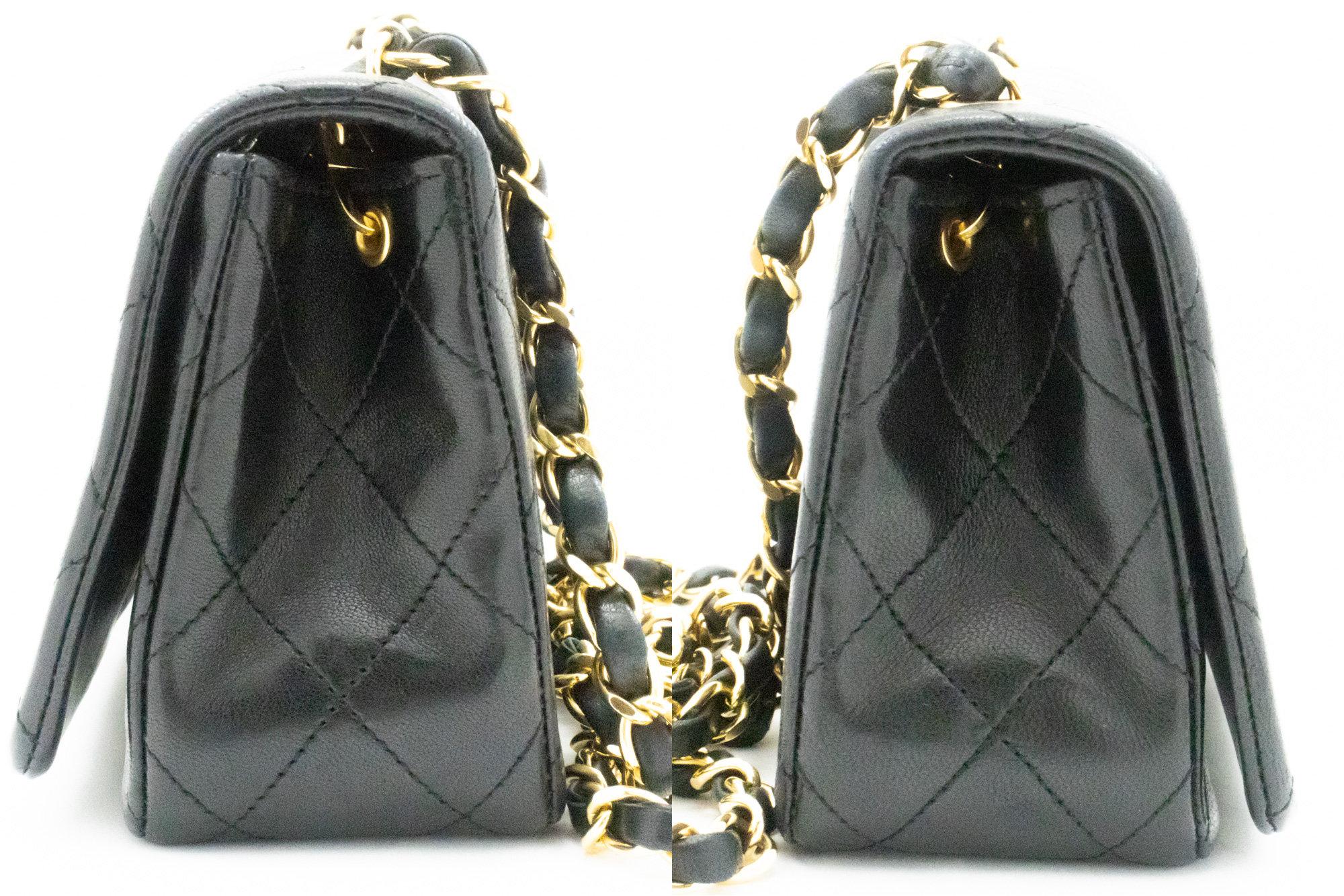 CHANEL Full Chain Flap Shoulder Crossbody Bag Black Quilted Lamb 1