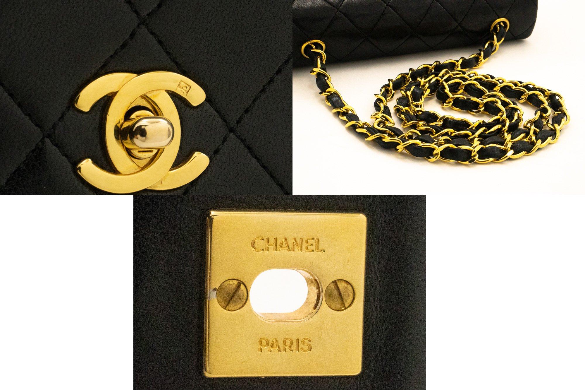 CHANEL Full Chain Flap Shoulder Crossbody Bag Black Quilted Lamb 3