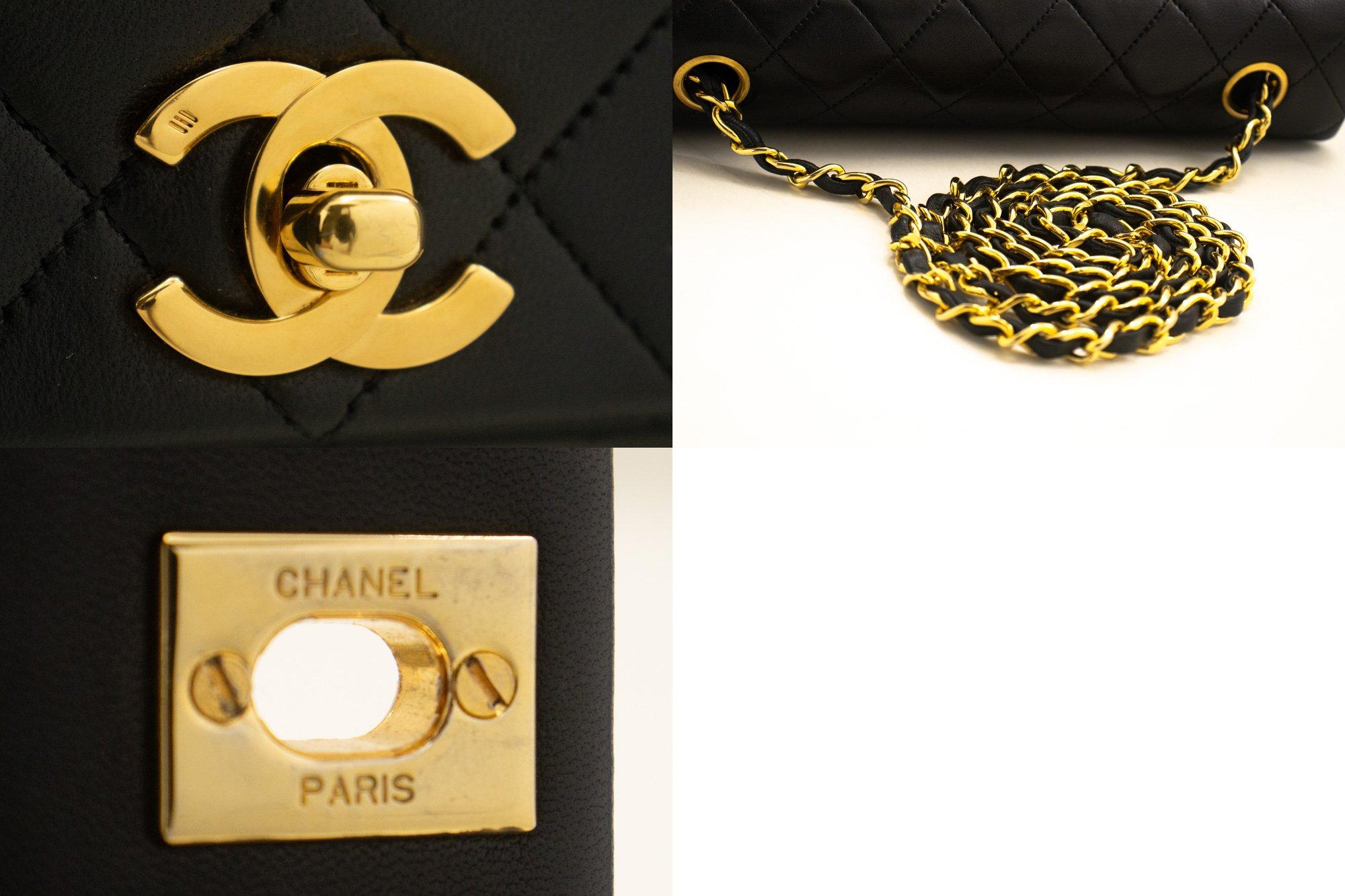 CHANEL Full Chain Flap Shoulder Crossbody Bag Black Quilted Lamb 3