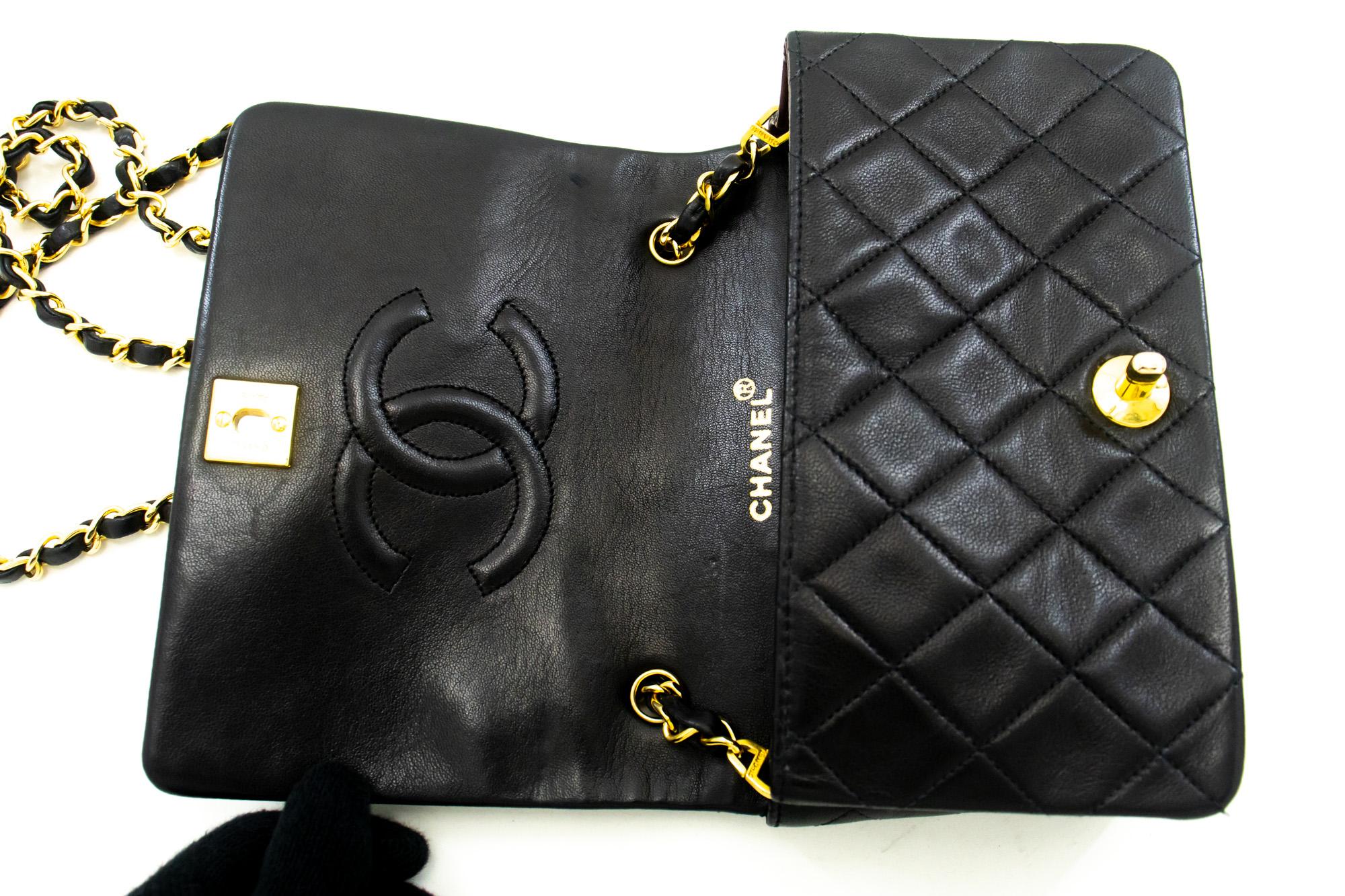 CHANEL Full Chain Flap Shoulder Crossbody Bag Lambskin Black For Sale 6