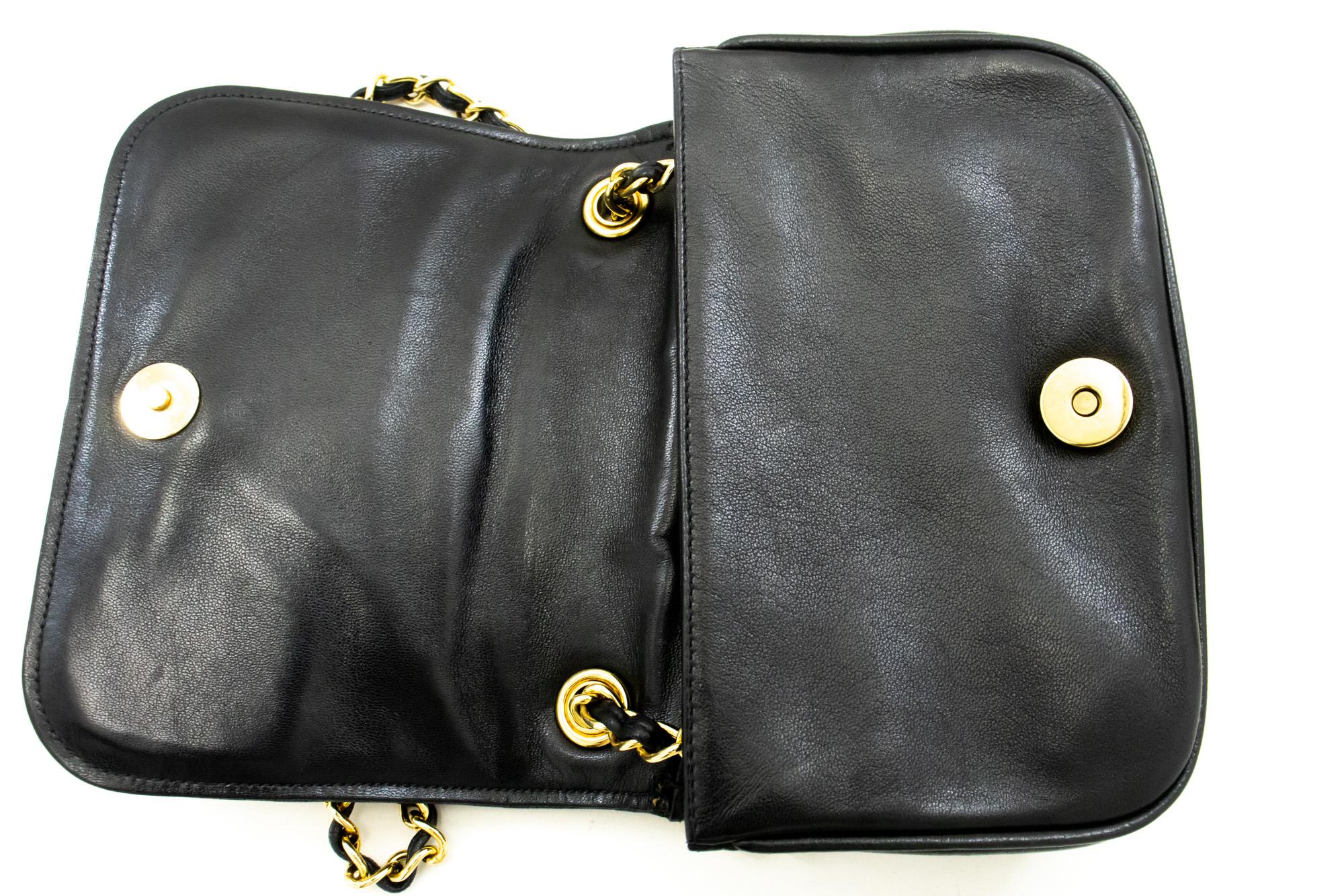 CHANEL Full Flap Mini Small Chain Shoulder Bag Black Coco Quilted For Sale 6