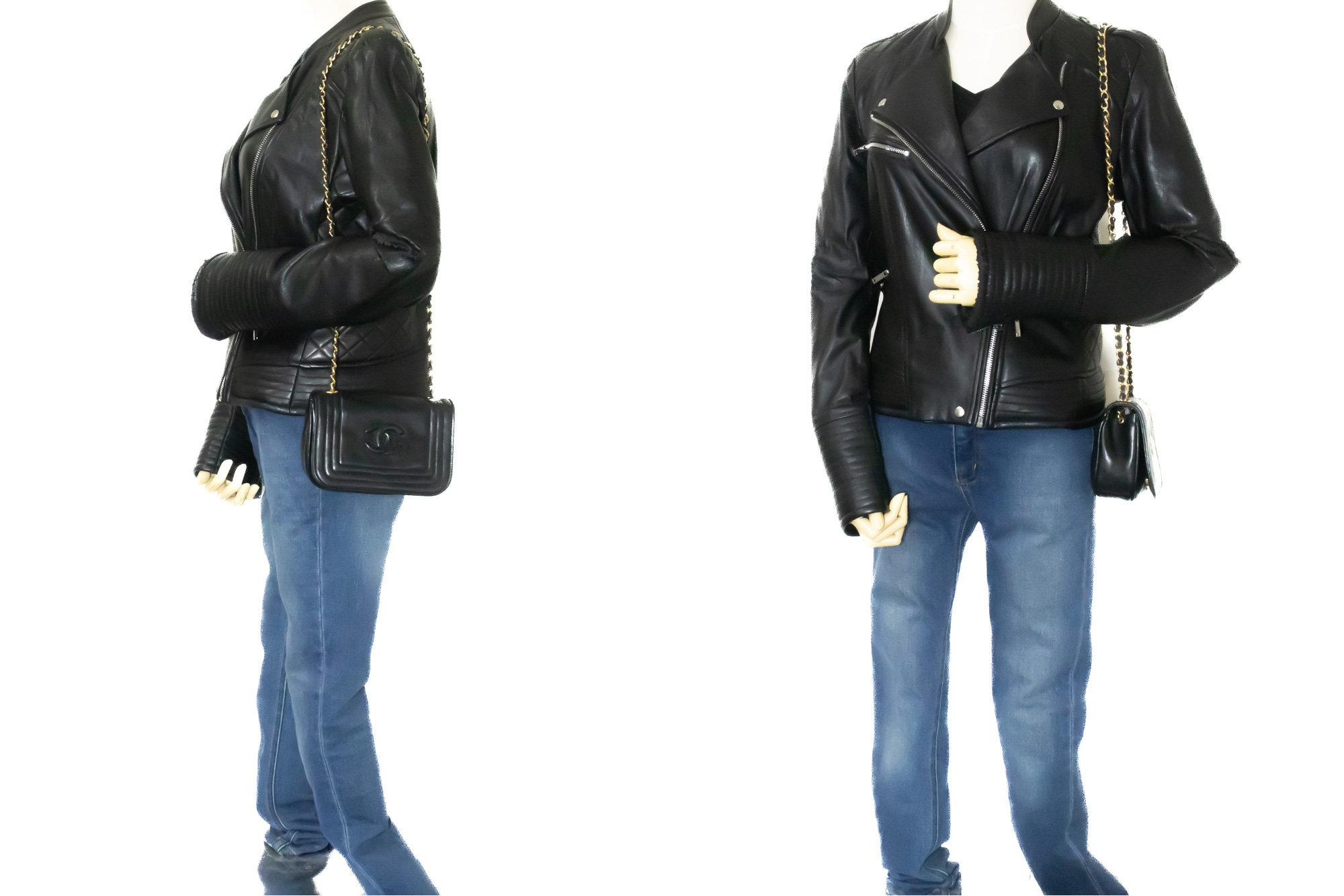 CHANEL Full Flap Mini Small Chain Shoulder Bag Black Coco Quilted For Sale 7
