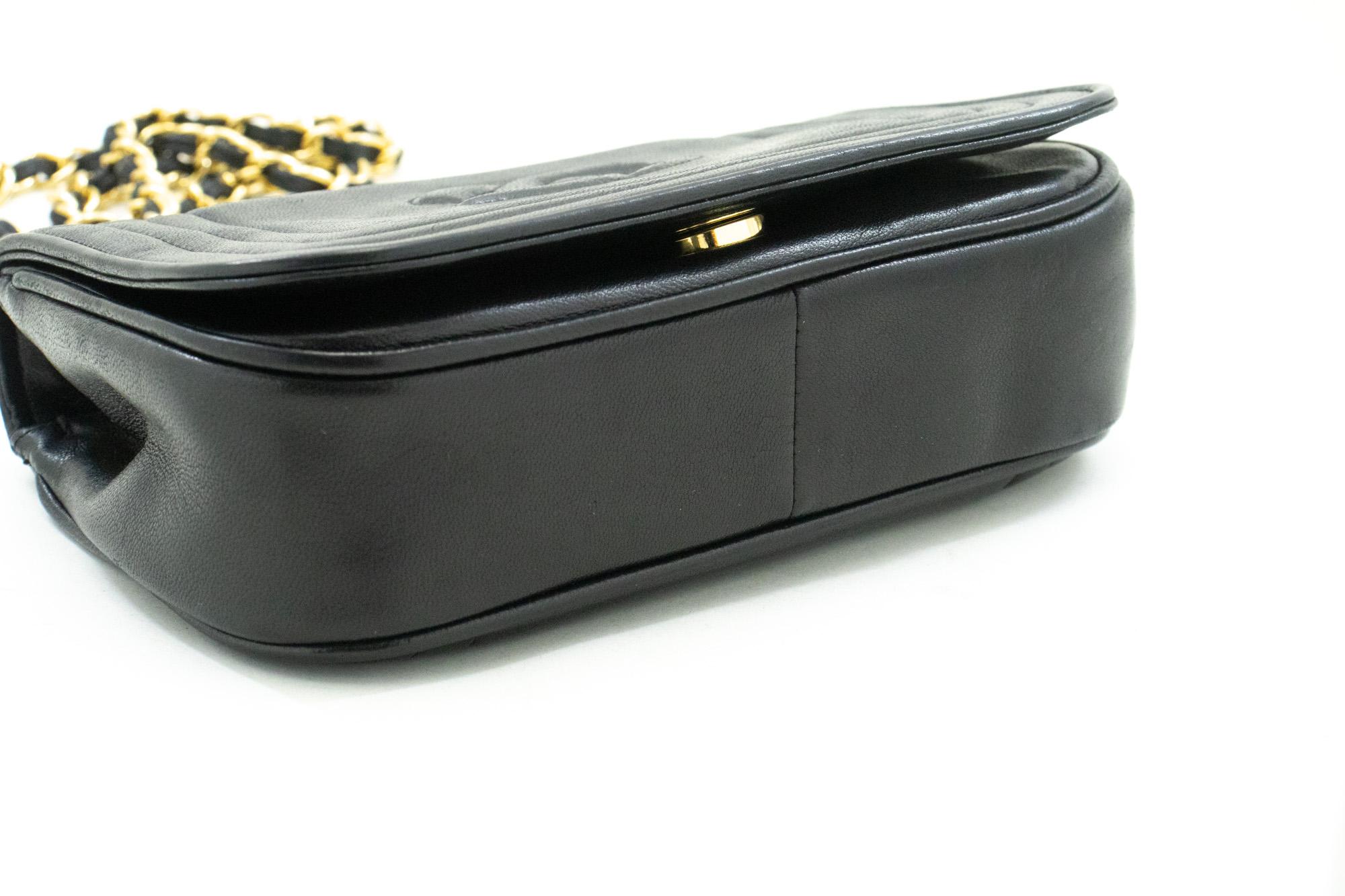 Women's CHANEL Full Flap Mini Small Chain Shoulder Bag Black Coco Quilted For Sale