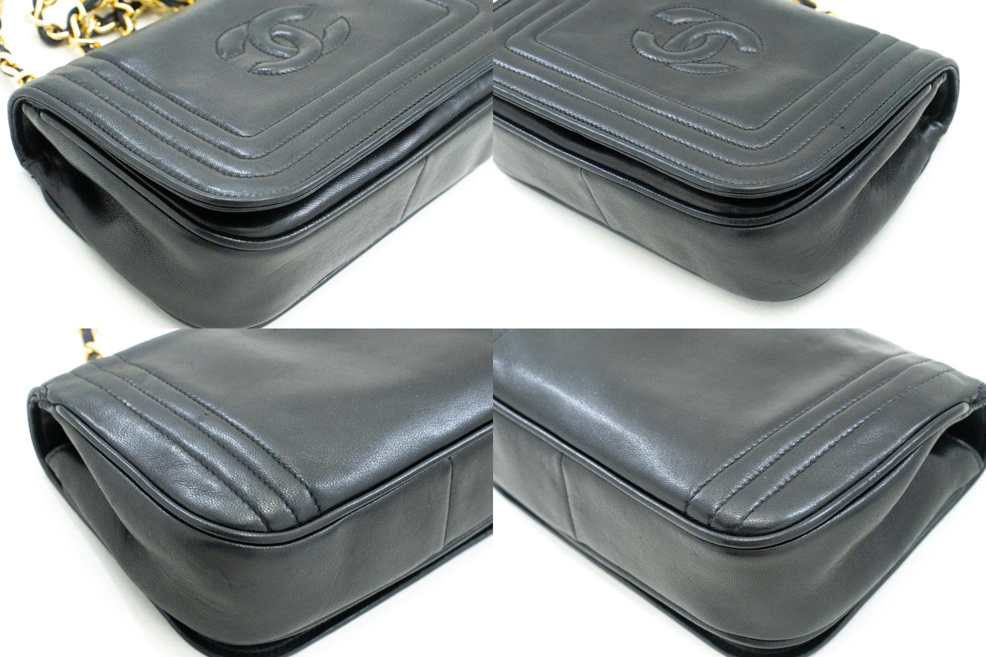 CHANEL Full Flap Mini Small Chain Shoulder Bag Black Coco Quilted For Sale 2