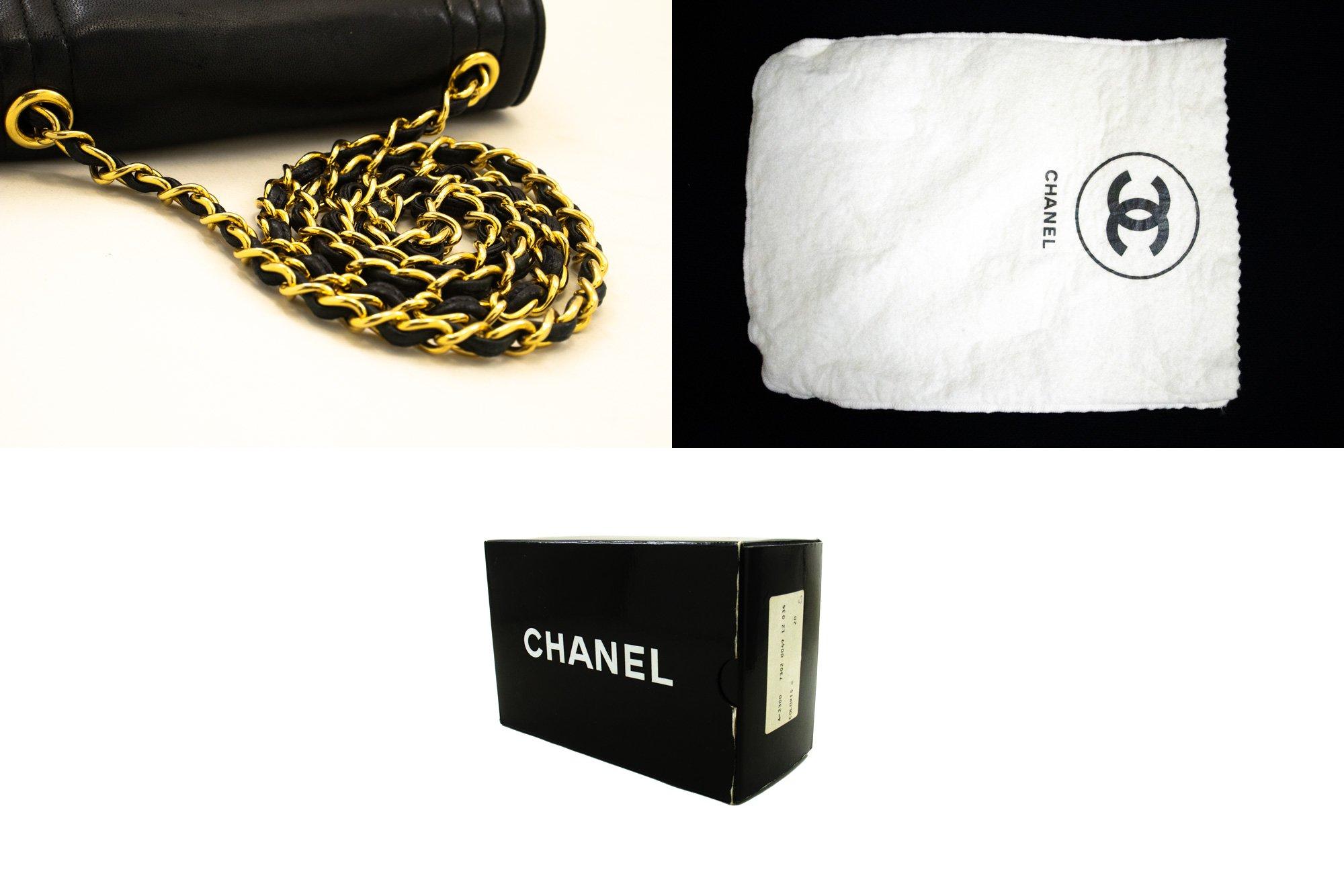 CHANEL Full Flap Mini Small Chain Shoulder Bag Black Coco Quilted 3