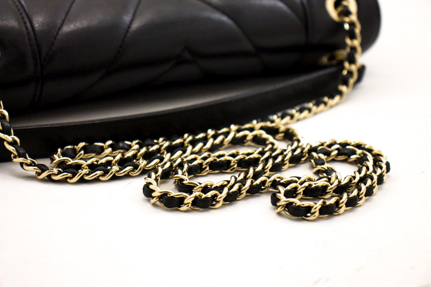 CHANEL Full Flap V Stitch Kette Umhängetasche Schwarz Gold im Angebot 10