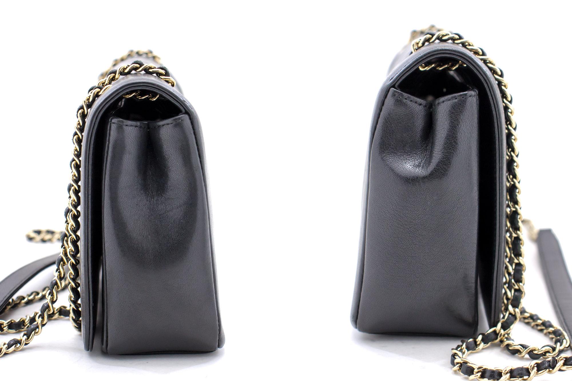CHANEL Full Flap V Stitch Kette Umhängetasche Schwarz Gold im Angebot 1