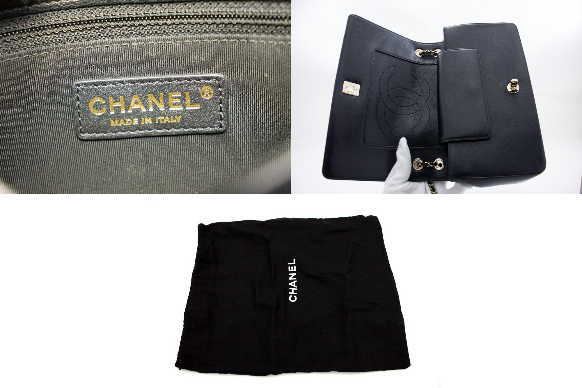 CHANEL Full Flap V Stitch Kette Umhängetasche Schwarz Gold im Angebot 4