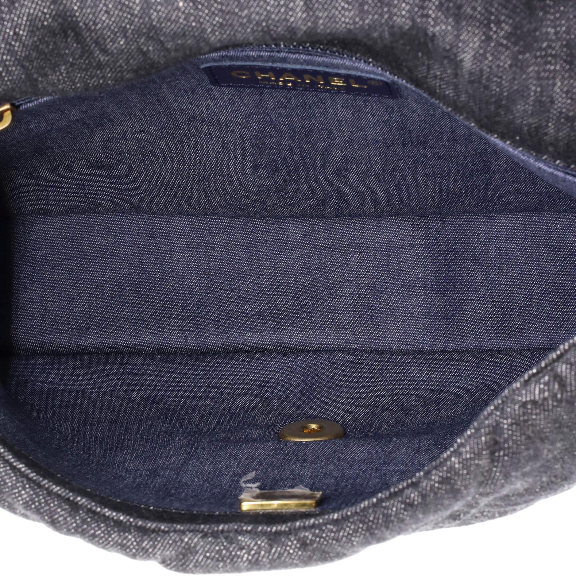 Chanel Funky Town Flap Bag CC Embossed Quilted Denim Medium 1