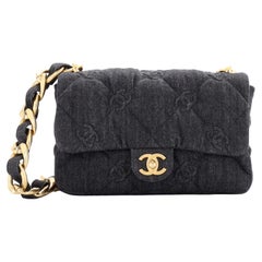 Chanel Funky Town Flap Bag CC Embossed Quilted Denim Medium