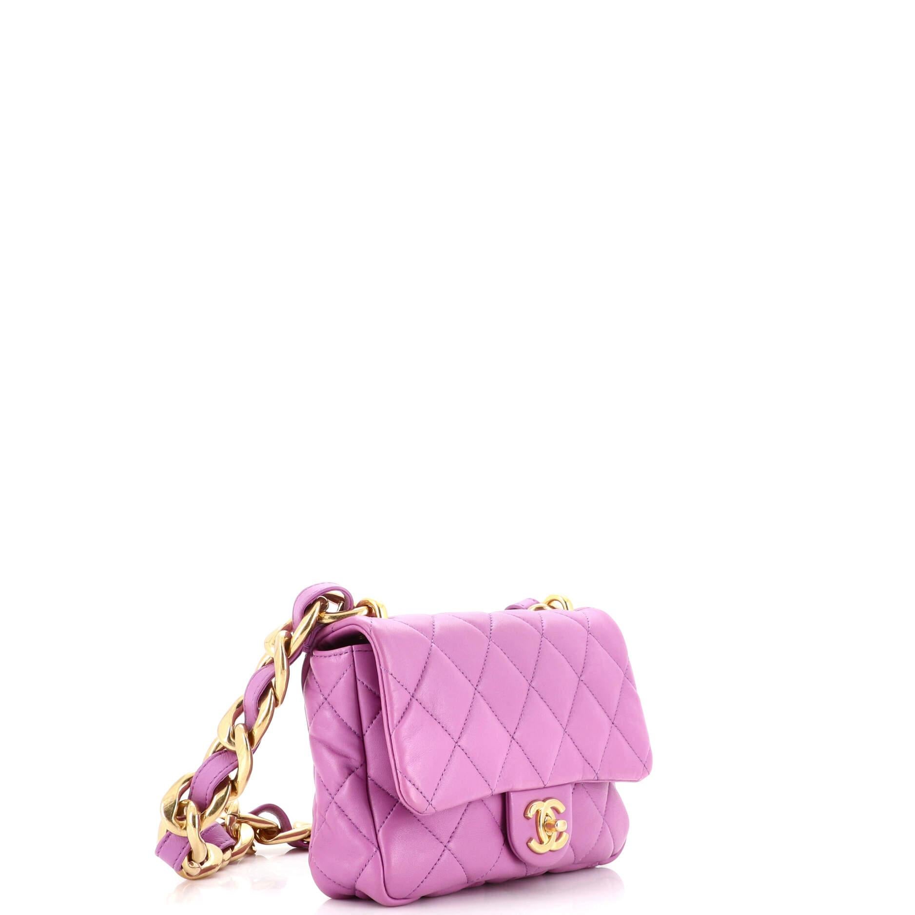 Chanel Funky Town Flap Bag Quilted Lambskin Small In Good Condition In NY, NY