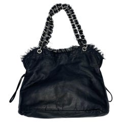 Chanel Funny Tweed Bon Bon Tote Lambskin Black