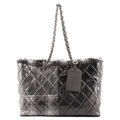 Chanel Funny Tweed Patchwork Tote Quilted Vinyl Small