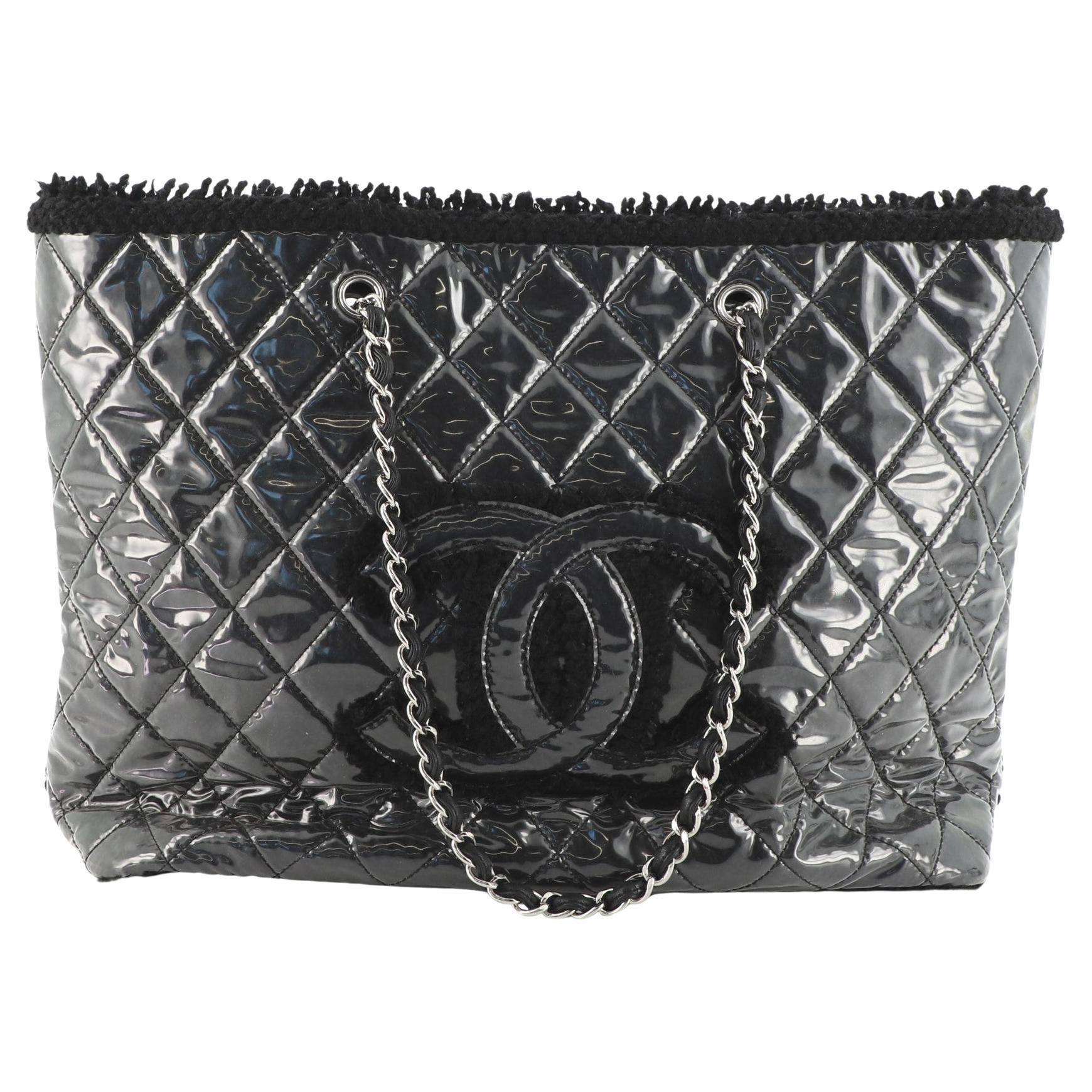 Chanel Funny Tweed Tote Quilted Vinyl Large