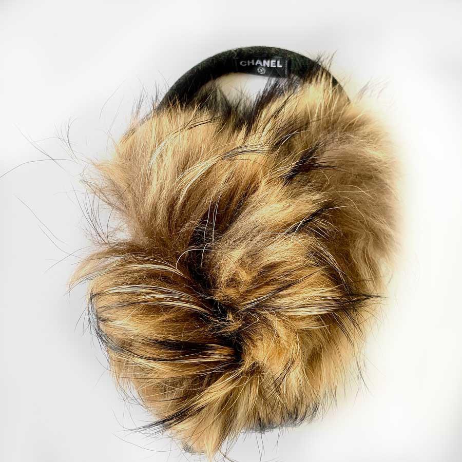 Brown CHANEL Fur and Jewelry Earmuffs For Sale