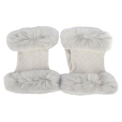 Chanel fur and leather fingerless gloves